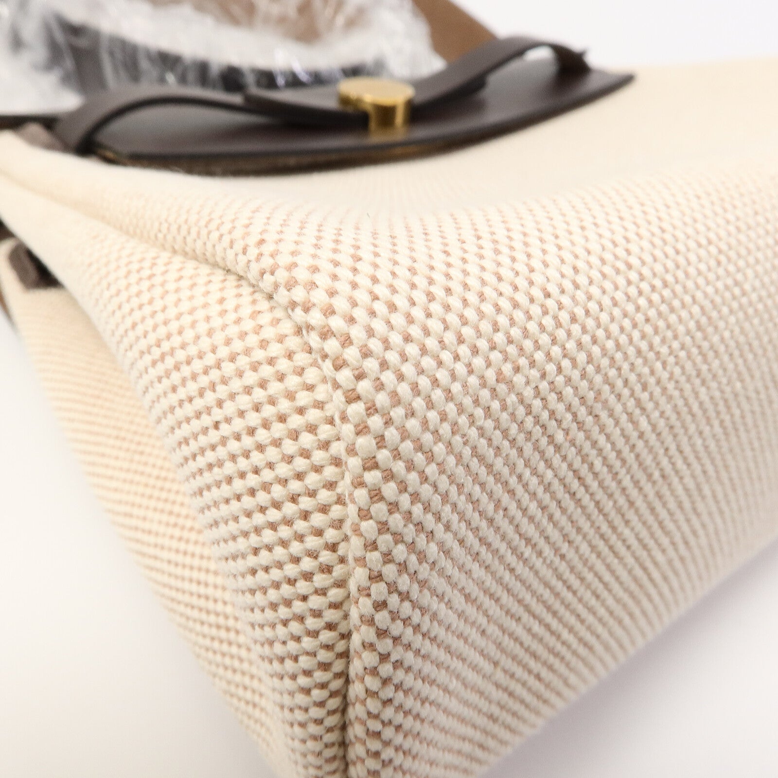 HERMES Toile H帆布Mini Herbag肩背袋Ebene