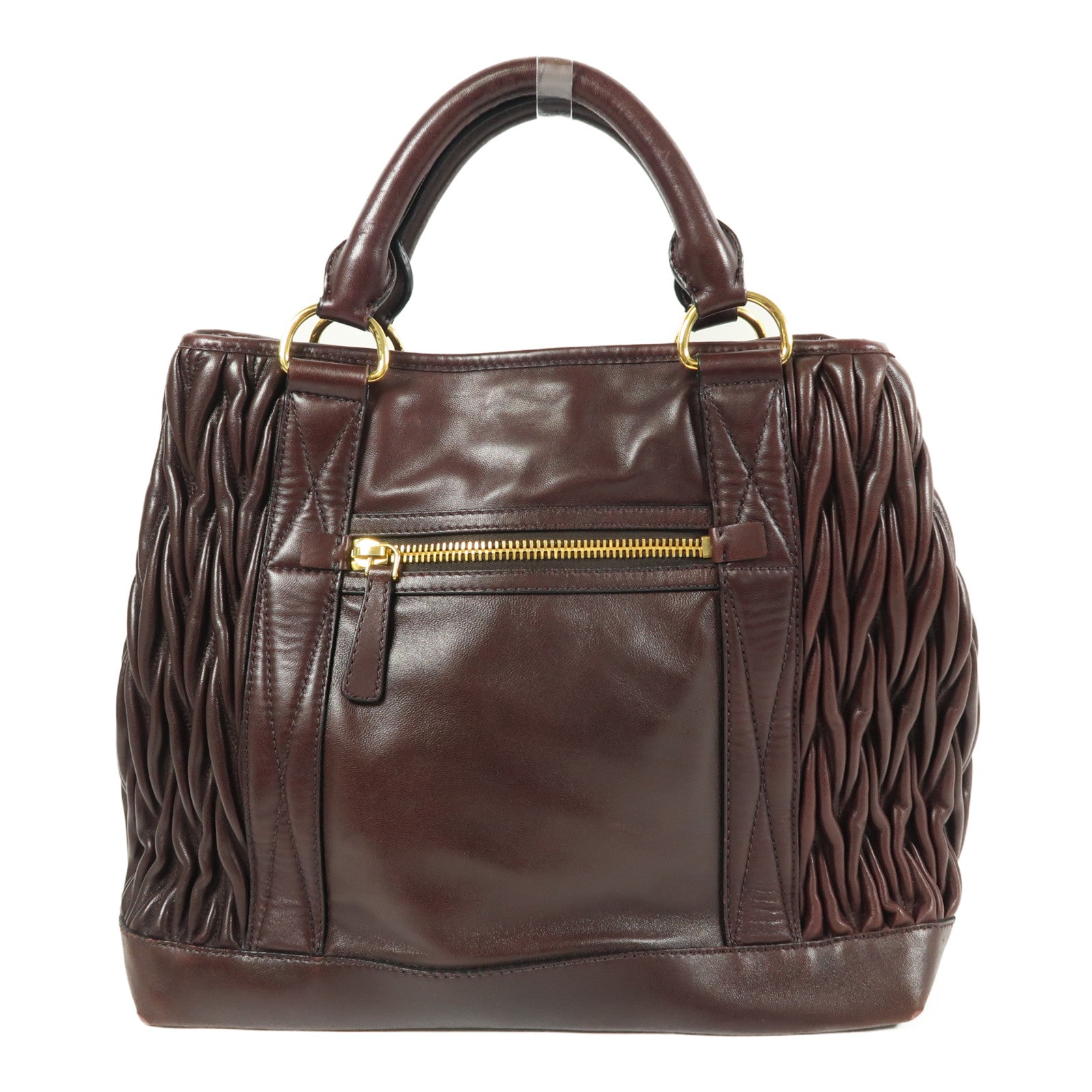 Miu Miu 羊皮皮革2 Way Shoulder金扣手挽肩背兩用袋