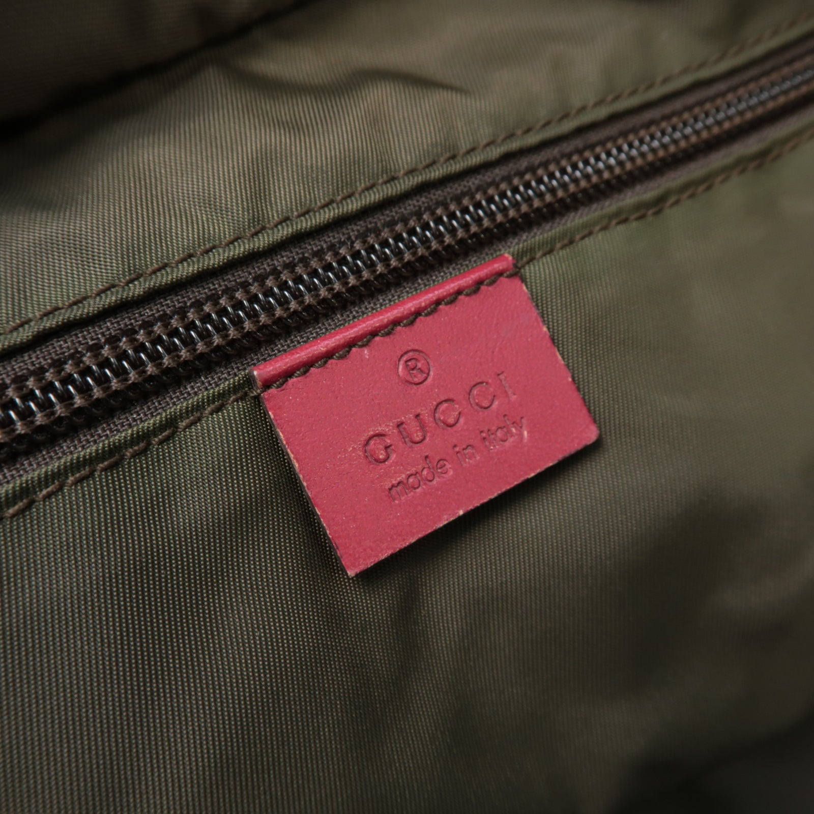 GUCCI 【激減優惠】帆布Shoulder Bag肩背袋棕色/紅色