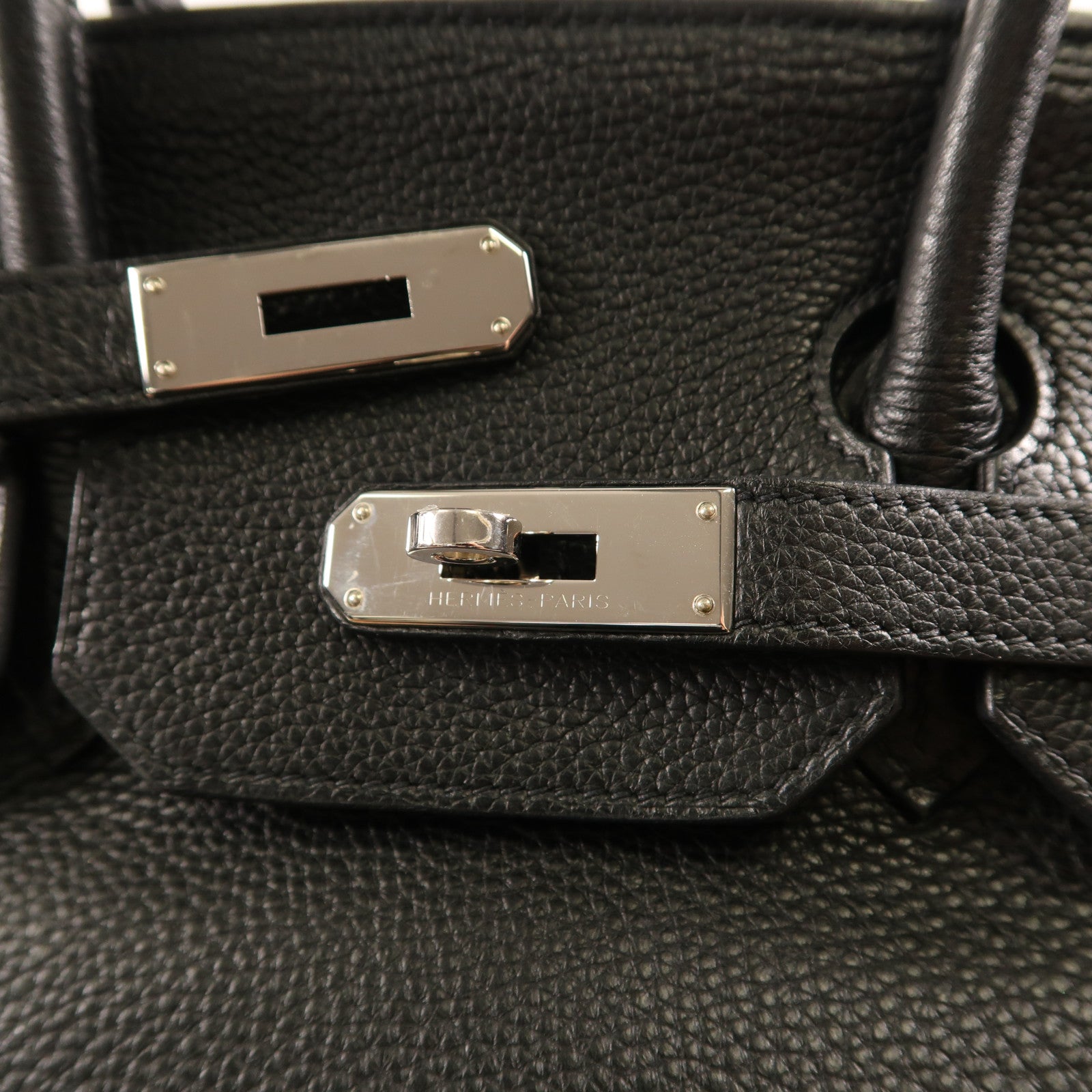 HERMES Togo皮革Birkin 35銀扣手挽袋Noir
