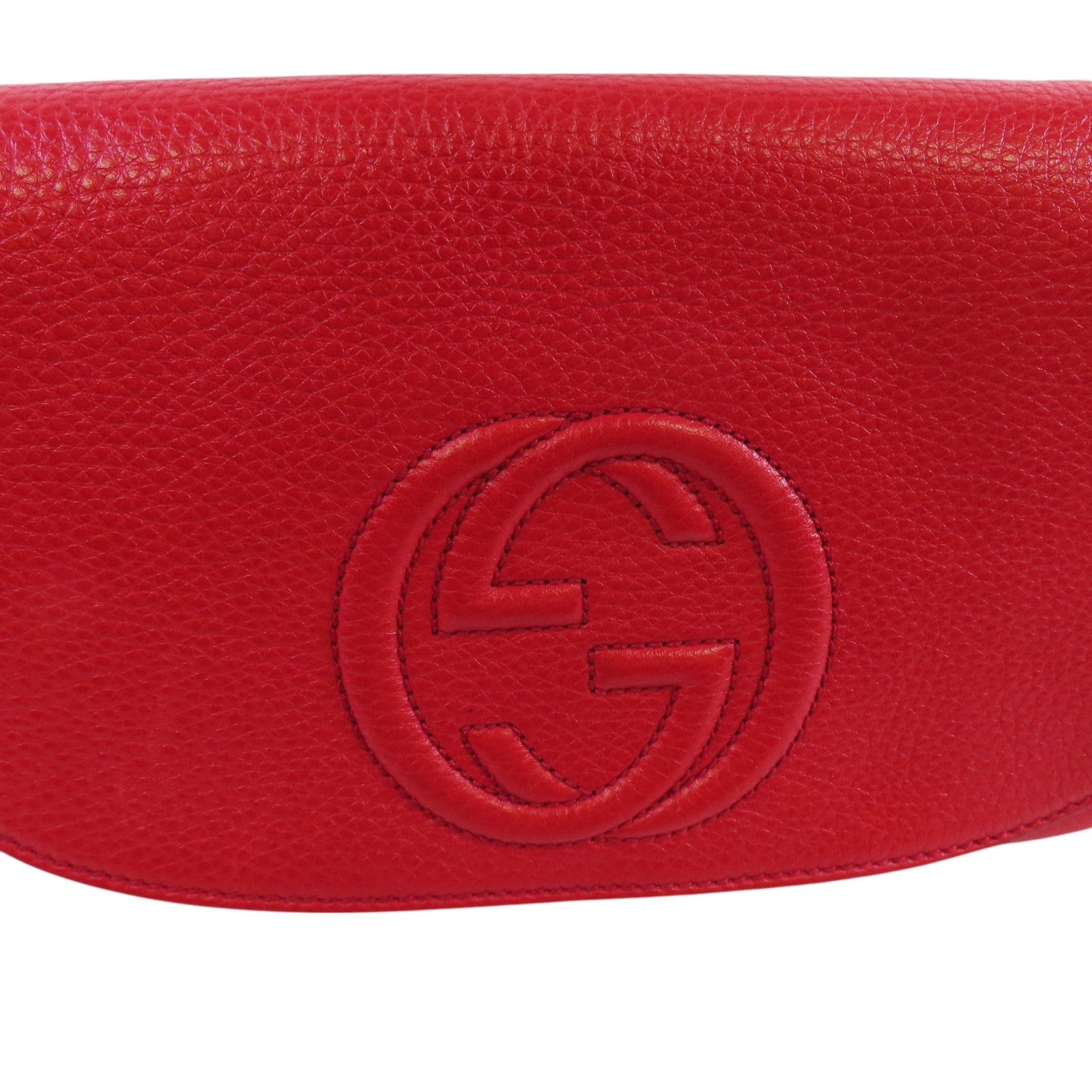 GUCCI 牛皮皮革Soho Chain Shoulder金扣鏈帶肩背袋