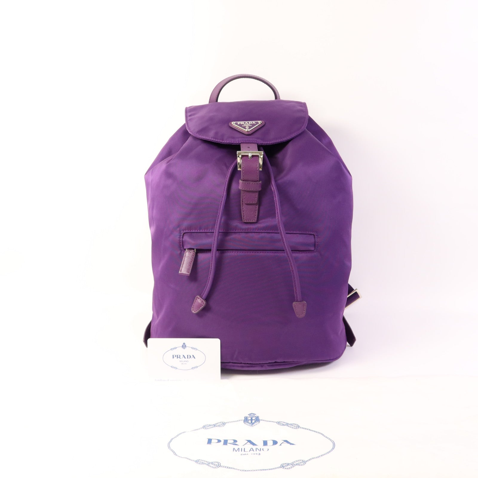 PRADA 尼龍Backpack銀扣背包