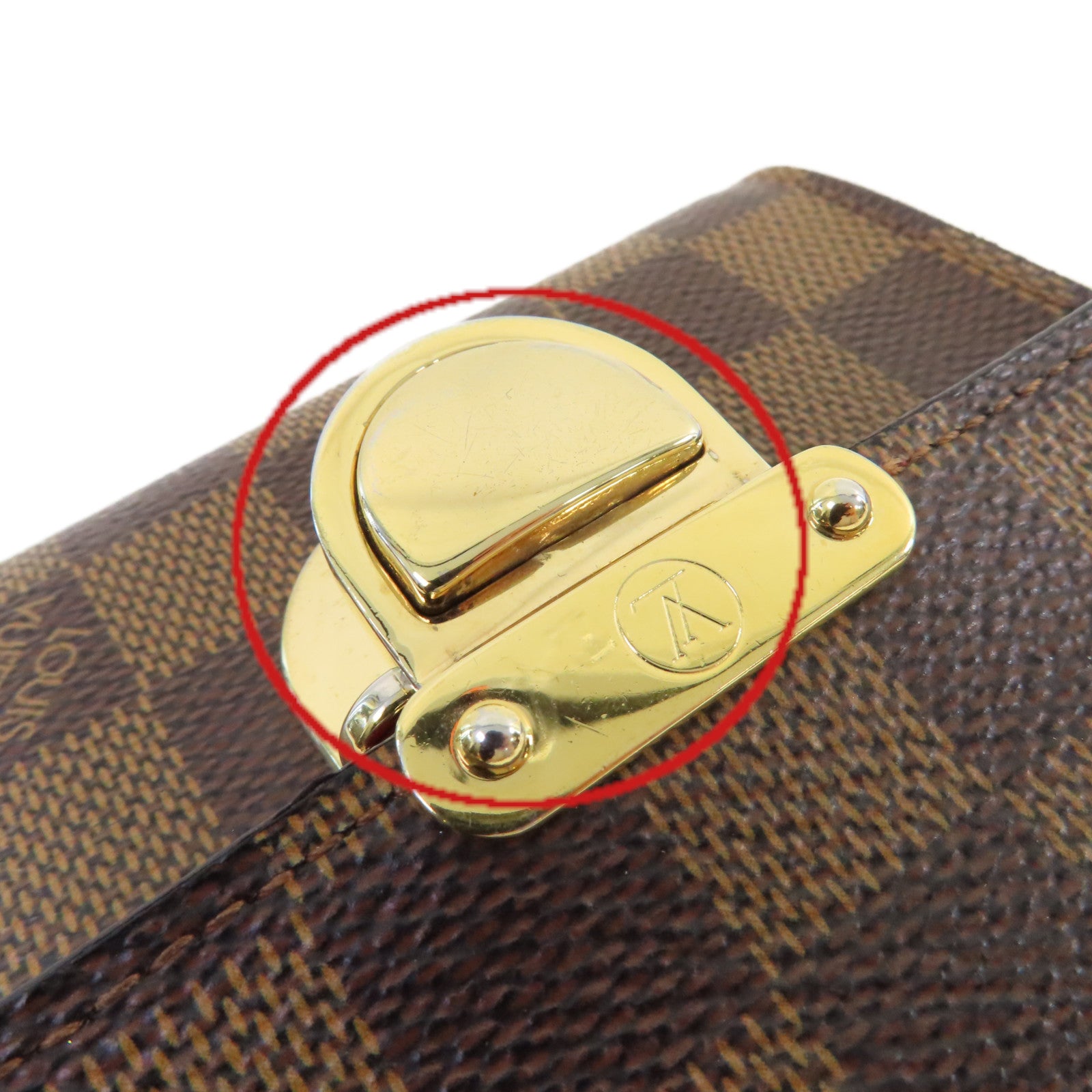 LOUIS VUITTON 【激減優惠】Damier Koala Wallet金扣短錢包啡色