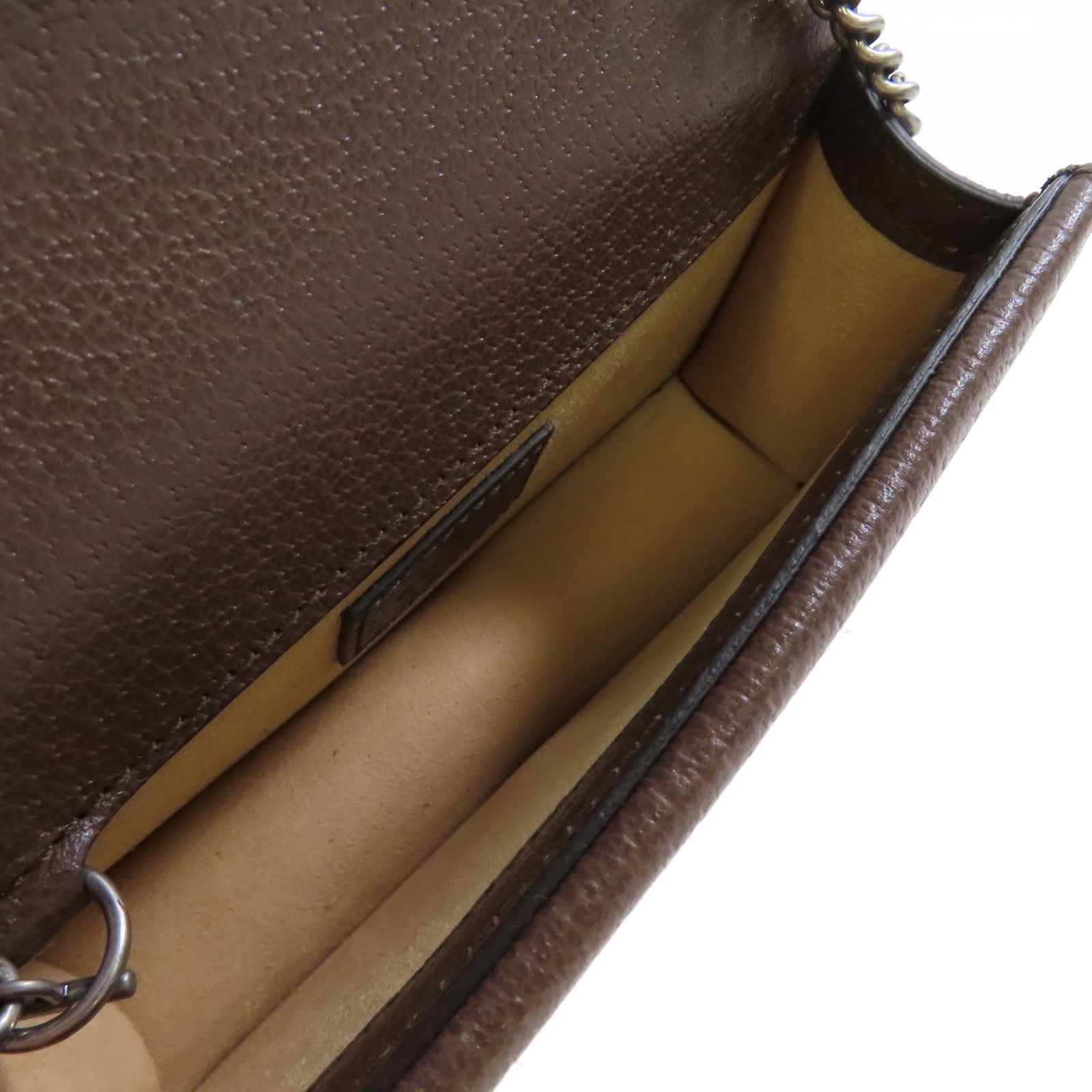 GUCCI 帆布GG Supreme Diongsus Chain Shoulder Bag金扣鏈帶肩背袋啡色
