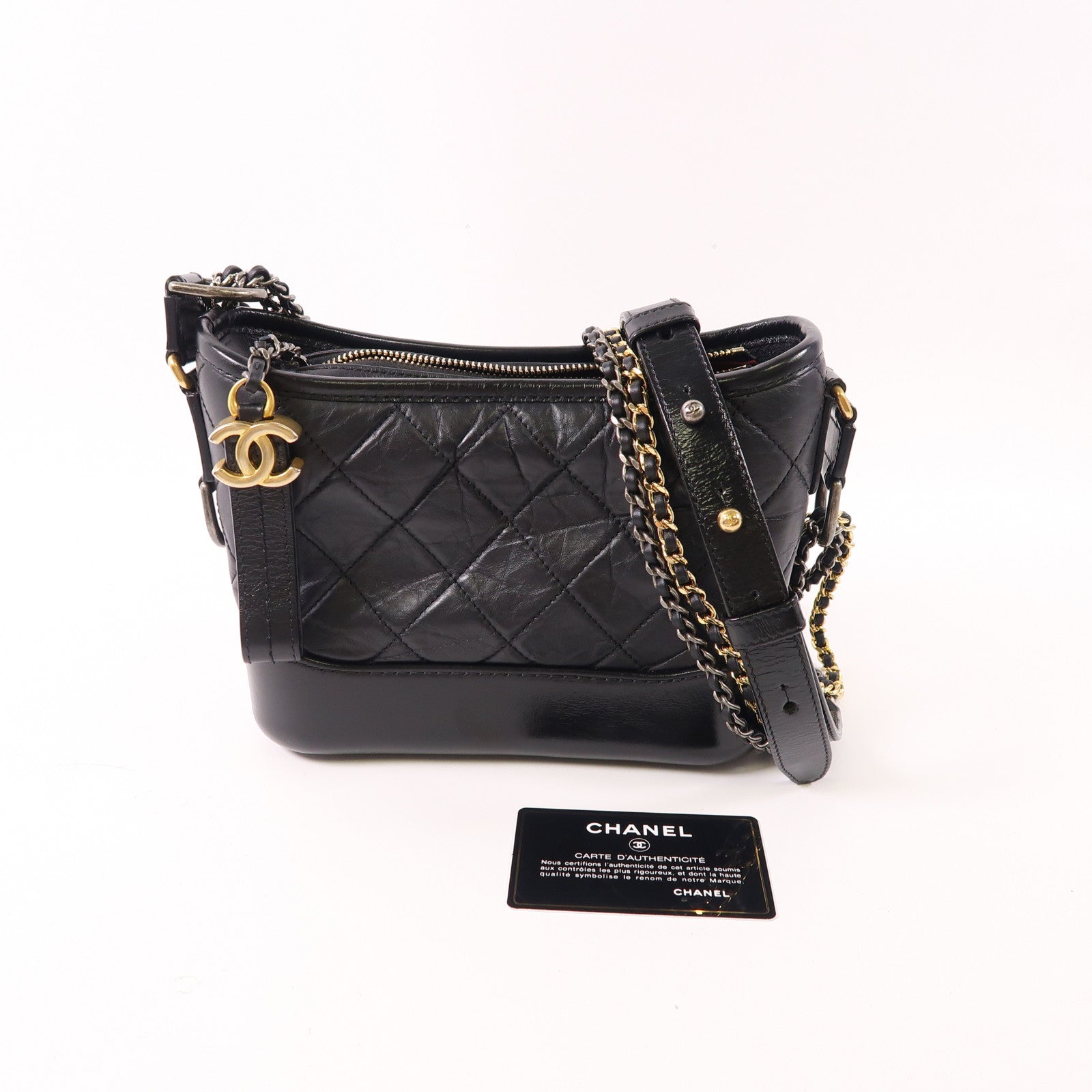 CHANEL 牛皮皮革Gabrielle Small鏈帶肩背袋