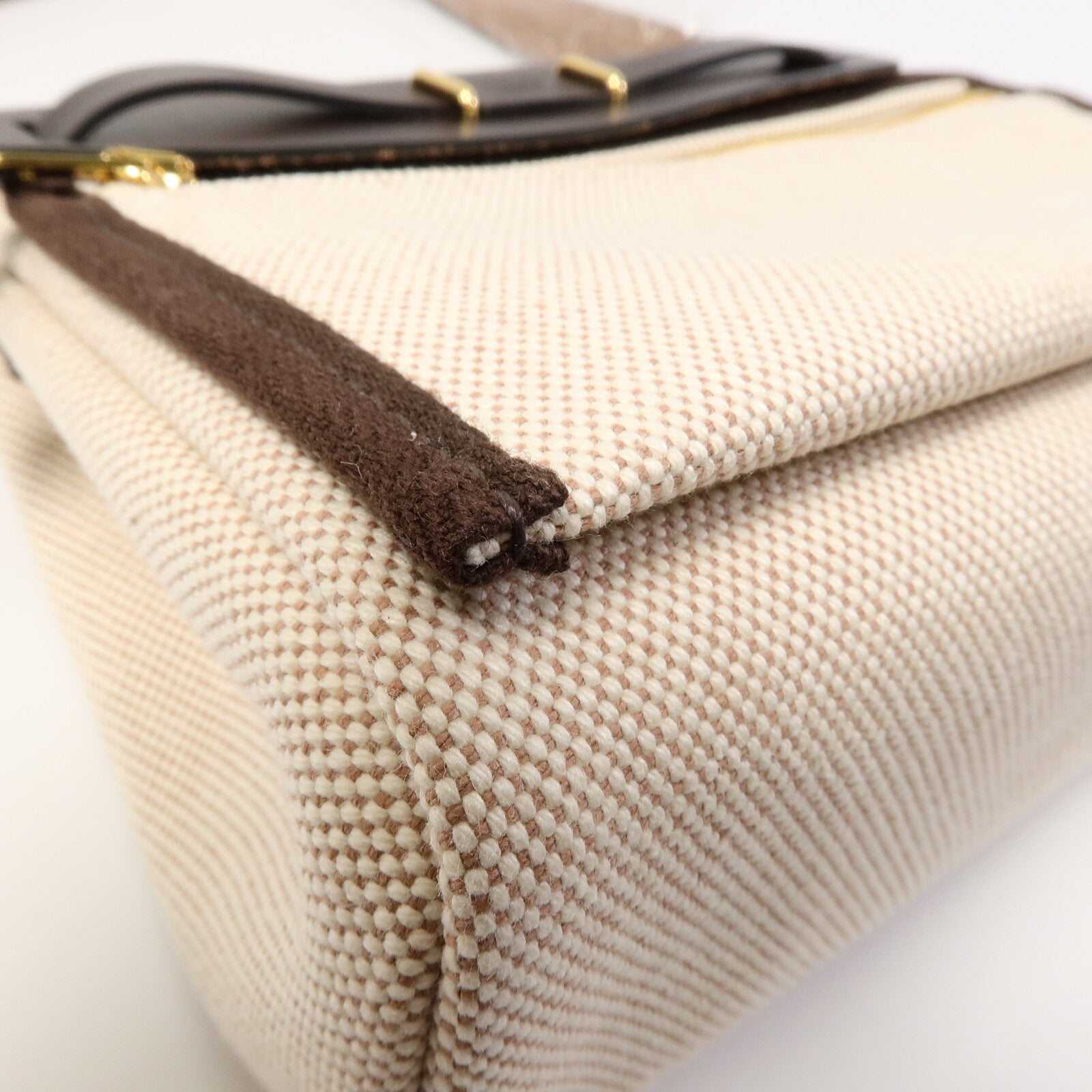 HERMES Toile H帆布Mini Herbag肩背袋Ebene