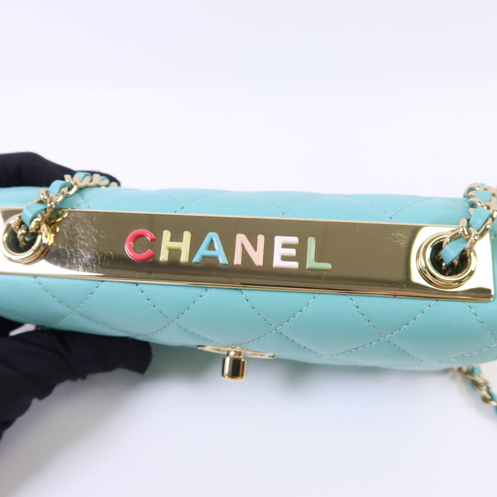 CHANEL 羊皮皮革Trendy CC金扣鏈帶肩背袋