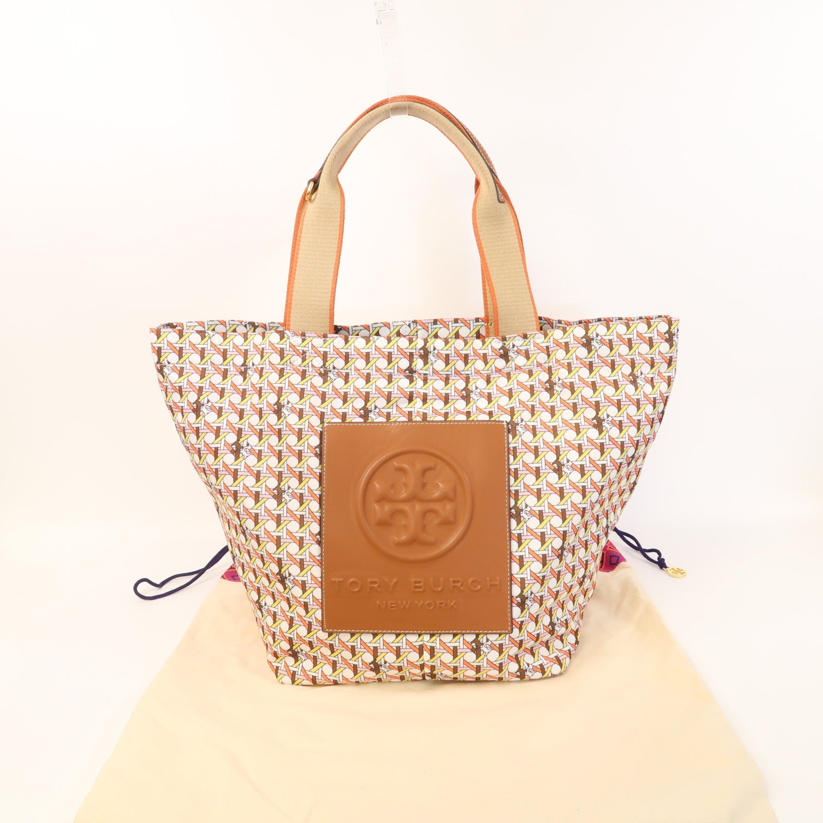 Tory Burch 尼龍Tote Bag金扣手挽袋橙色