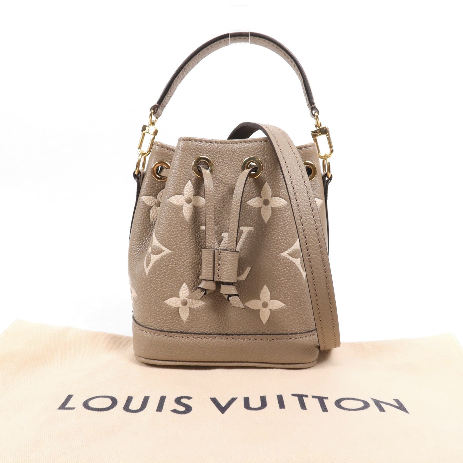 LOUIS VUITTON Monogram Empreinte Nano Noe金扣手挽肩背兩用袋