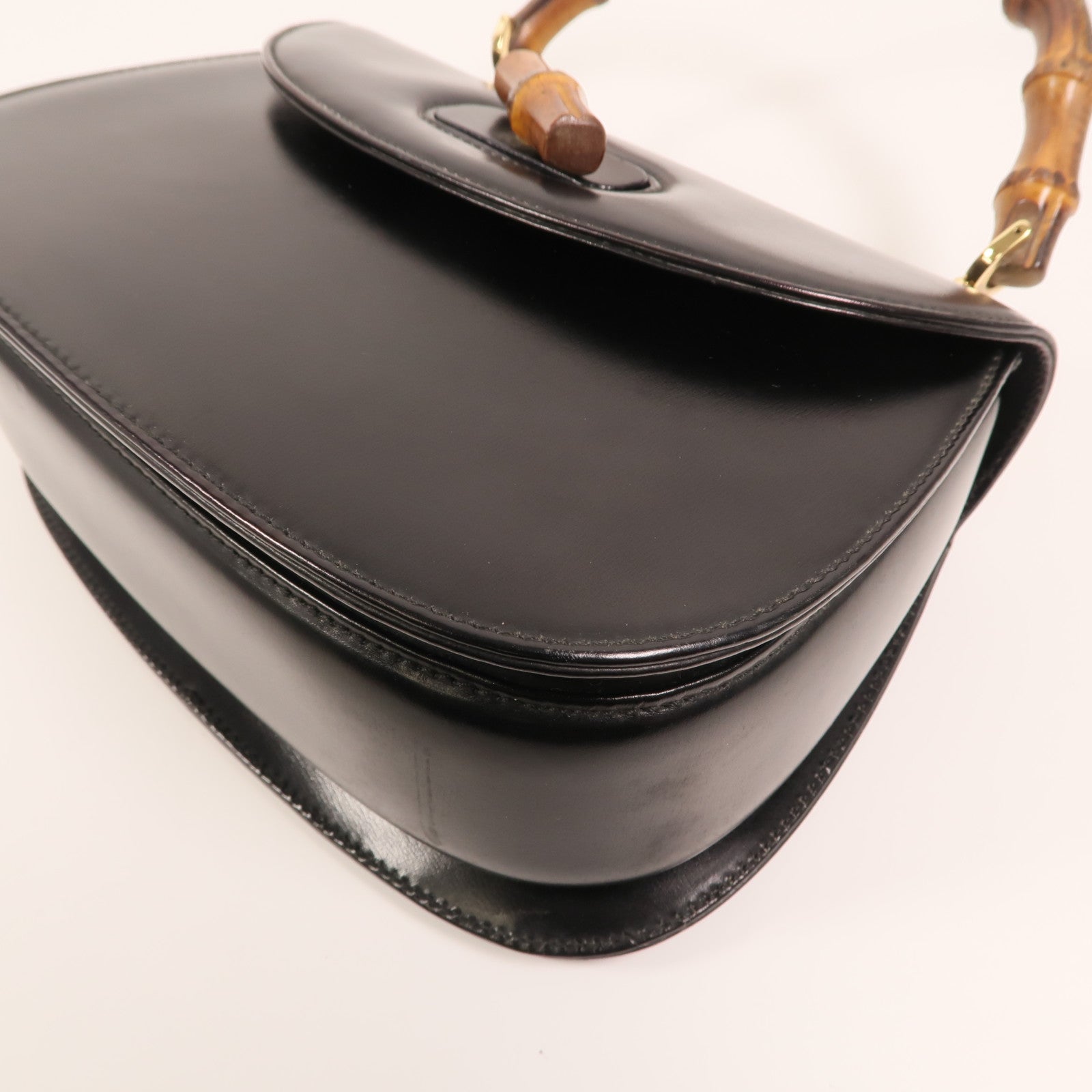 GUCCI 牛皮皮革Vintage Bamboo Bag金扣手挽肩背兩用袋