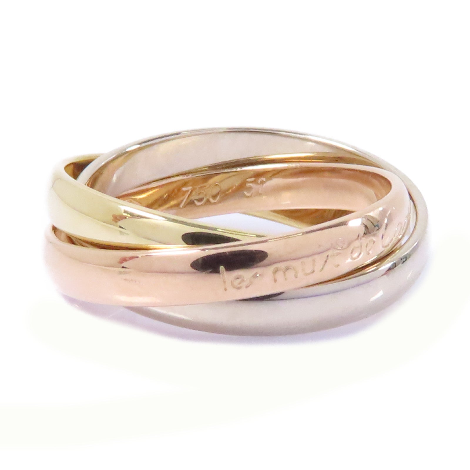 CARTIER 18K黃金/白金/玫瑰金Les Must De Trinity戒指Cartier#51/US#5.75