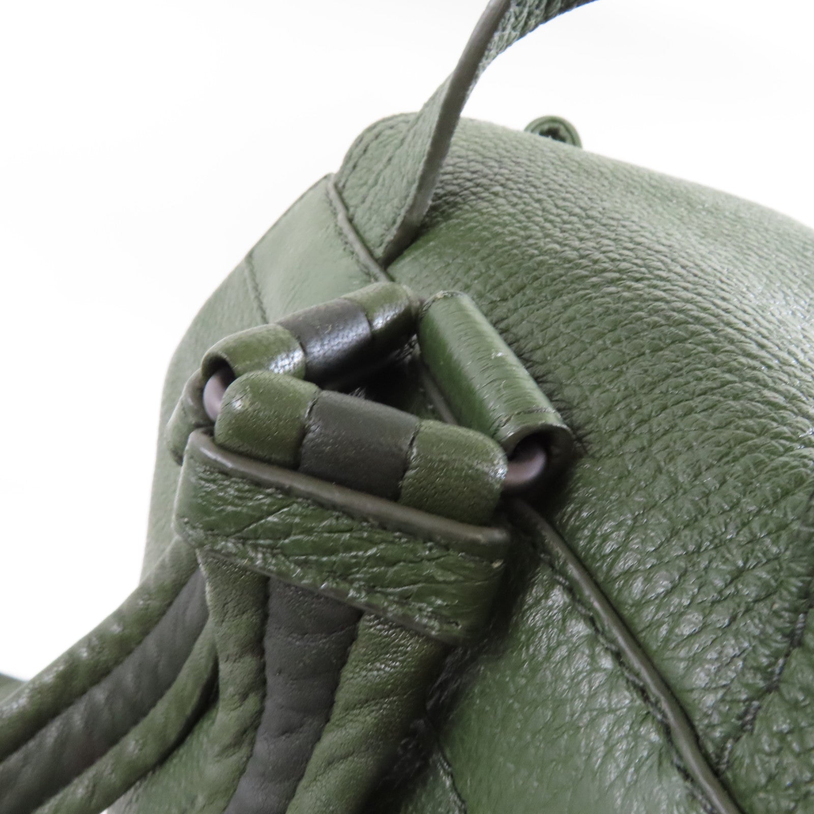 BOTTEGA VENETA 牛皮皮革Rucksack背包墨綠色