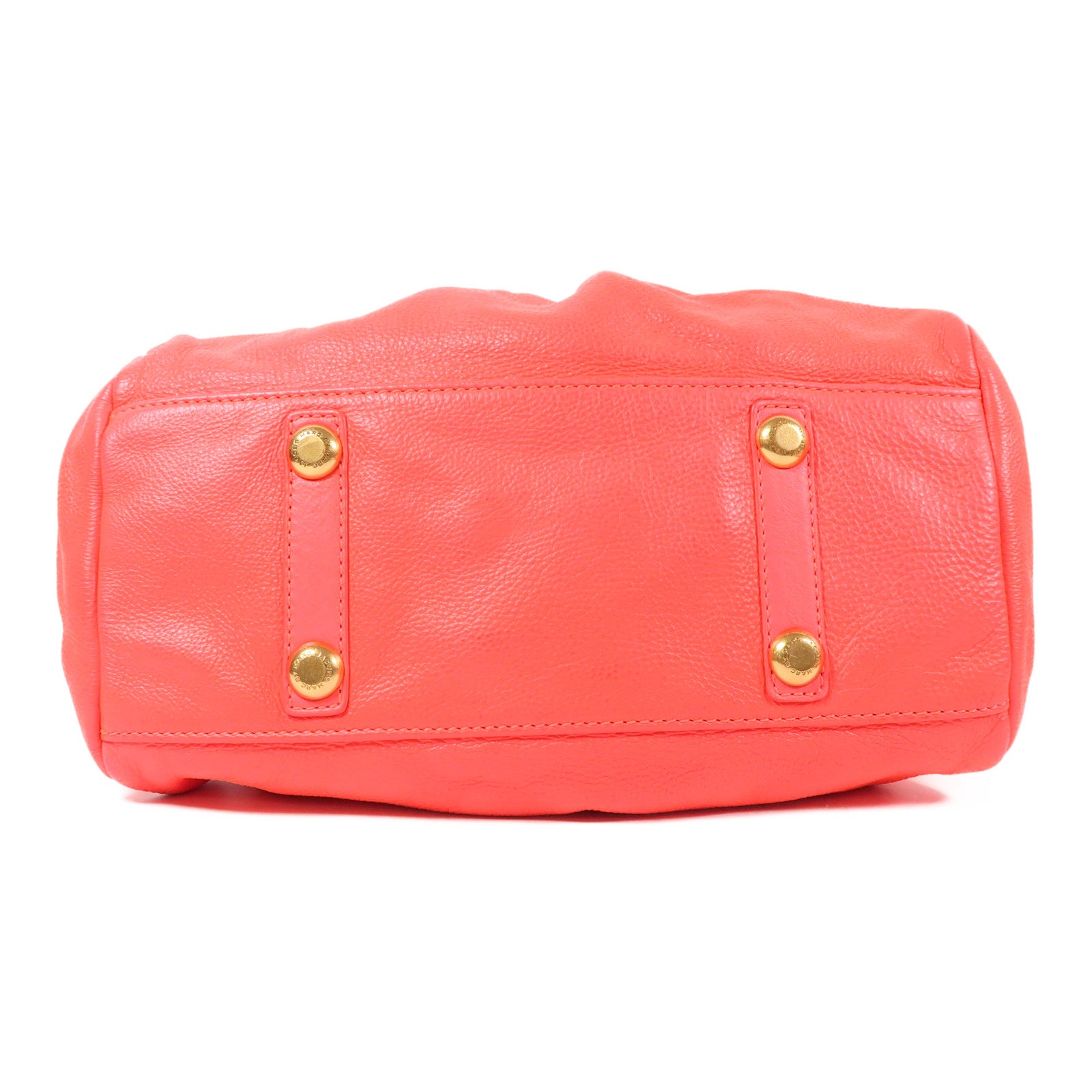 MARC JACOBS 牛皮皮革2 Way Shoulder金扣手挽肩背兩用袋熒光粉紅色
