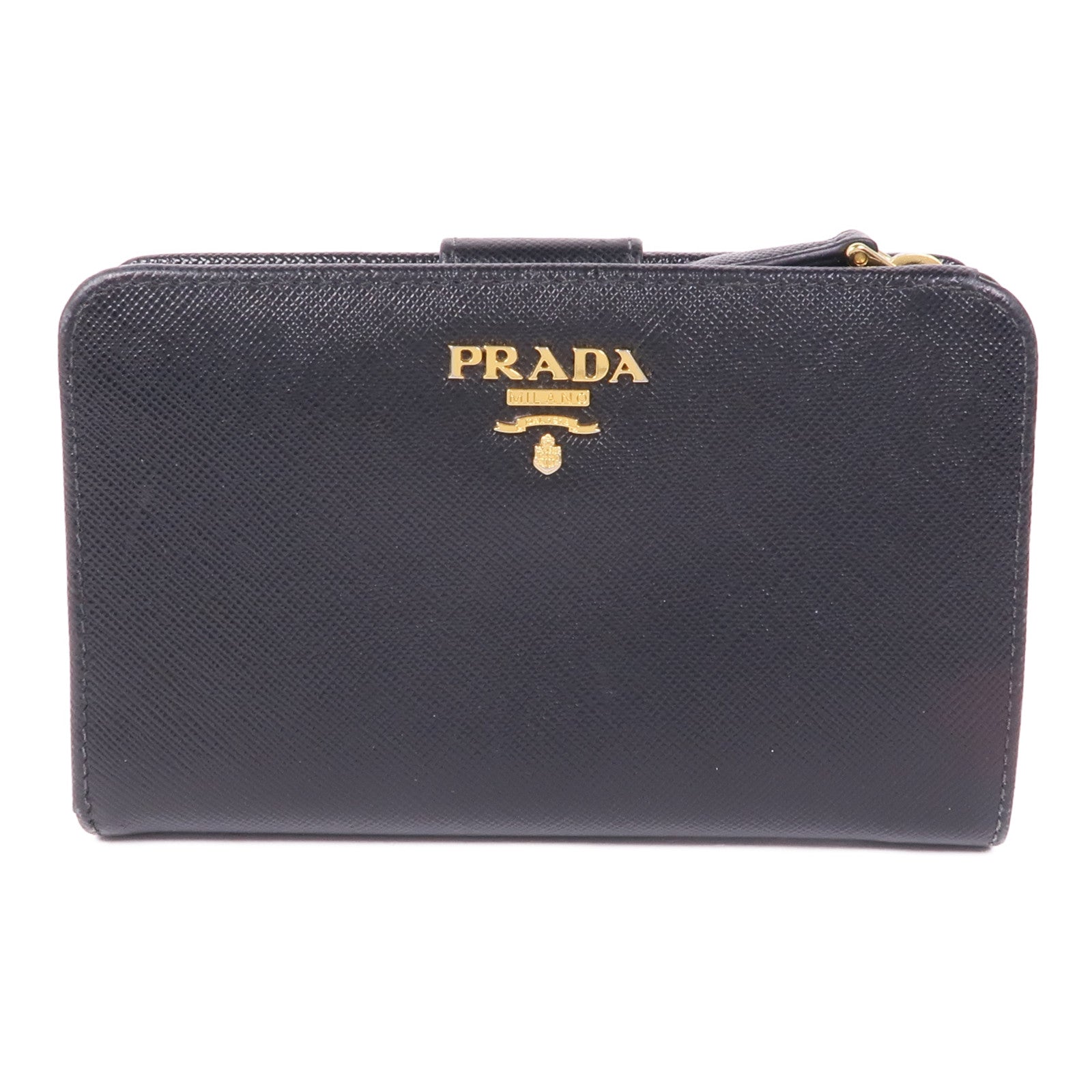 PRADA Saffiano皮革Wallet金扣錢包