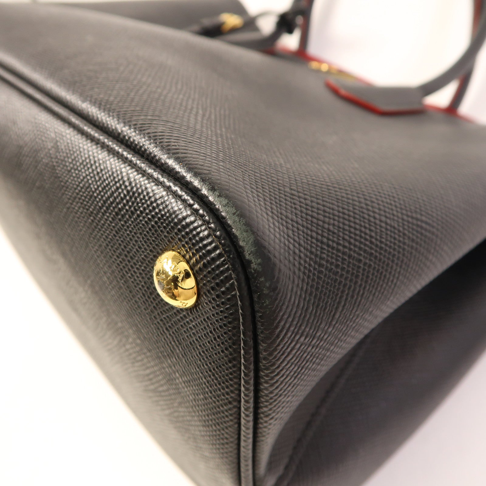 PRADA Saffiano皮革Galleria金扣手挽肩背兩用袋