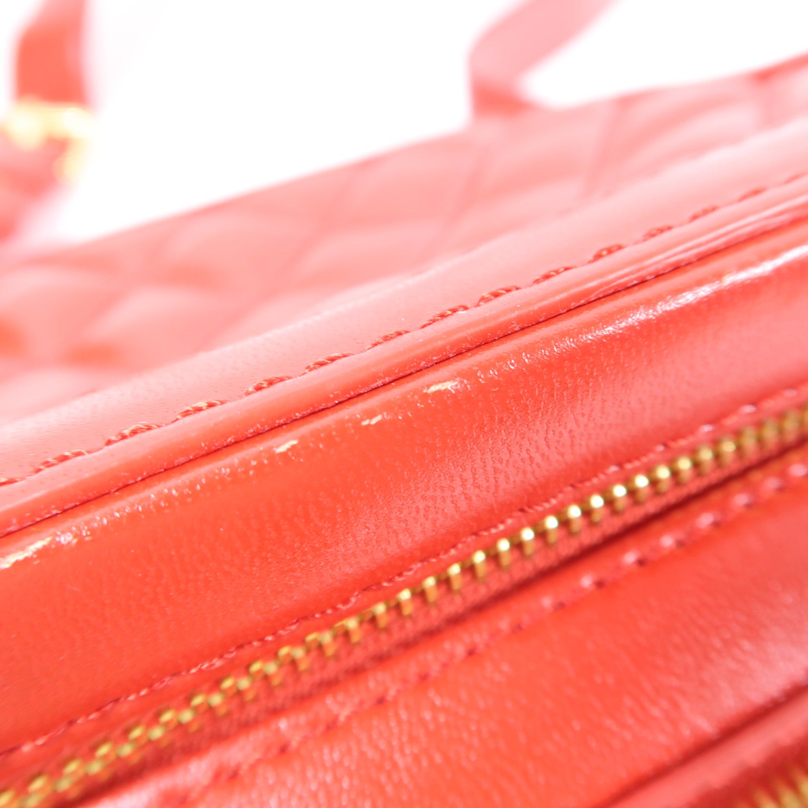 MOSCHINO 【激減優惠】菱格塗層帆布Shoudler Bag金扣肩背袋紅色