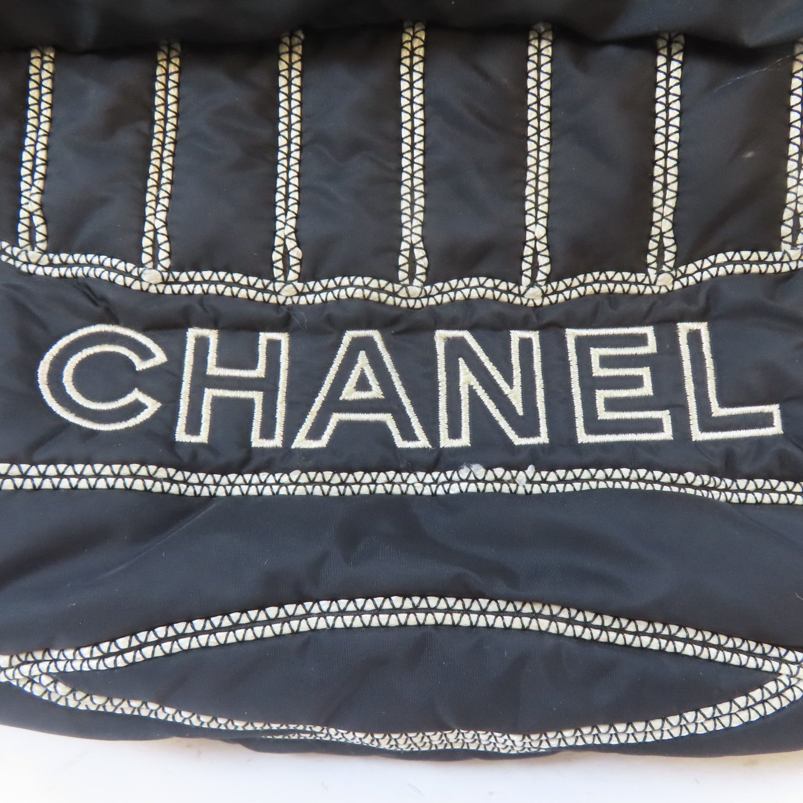 CHANEL 尼龍Waist Bag銀扣腰包黑色