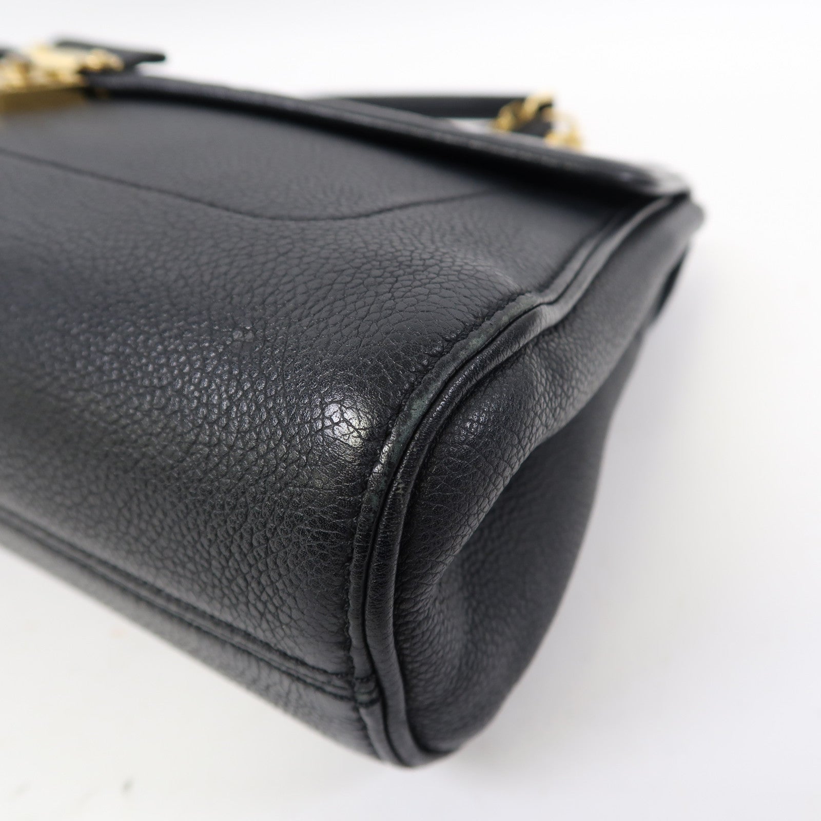 LOUIS VUITTON Monogram Empreinte Saint Germain MM金扣鏈帶肩背袋黑色