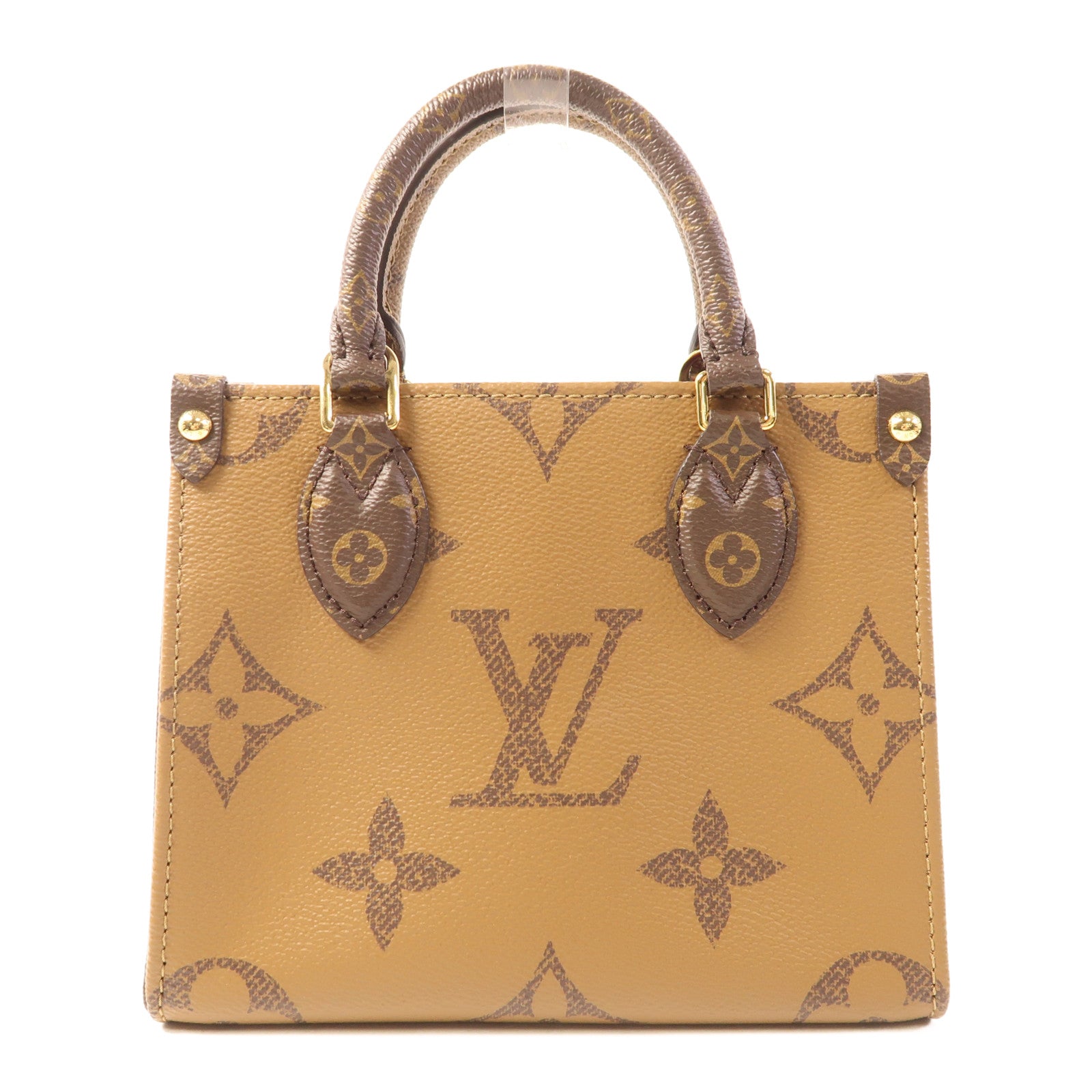 LOUIS VUITTON Monogram On The Go BB金扣手挽肩背兩用袋