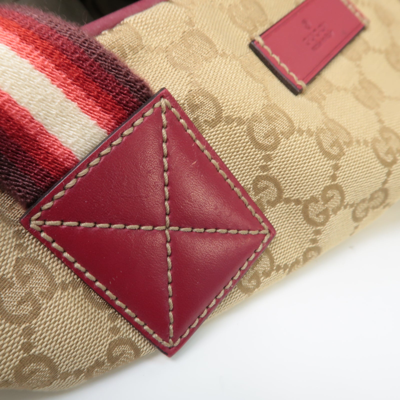 GUCCI 【激減優惠】帆布Shoulder Bag肩背袋棕色/紅色