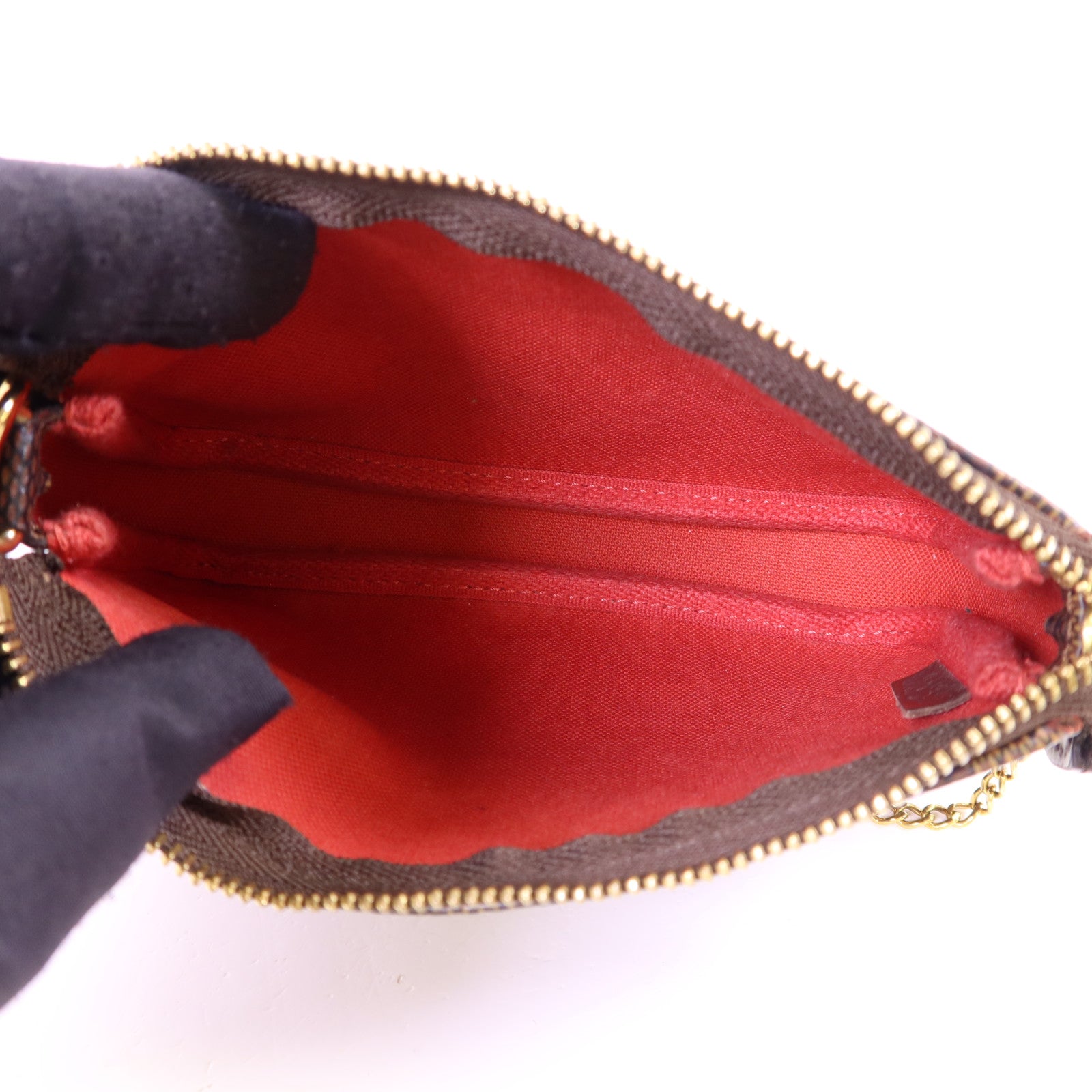 LOUIS VUITTON 【激減優惠】Damier Mini Pochette Accessories 金扣手拿包