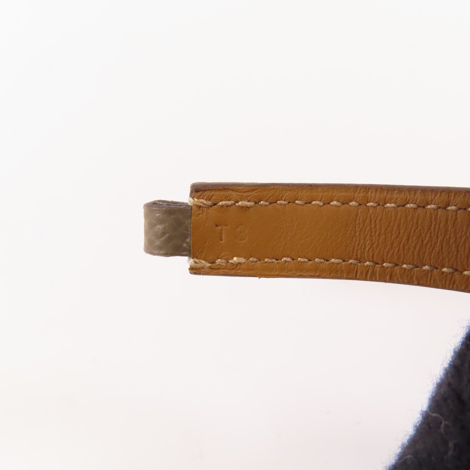 HERMES Epsom皮革Rivale Double Tour金扣手鐲Etoupe