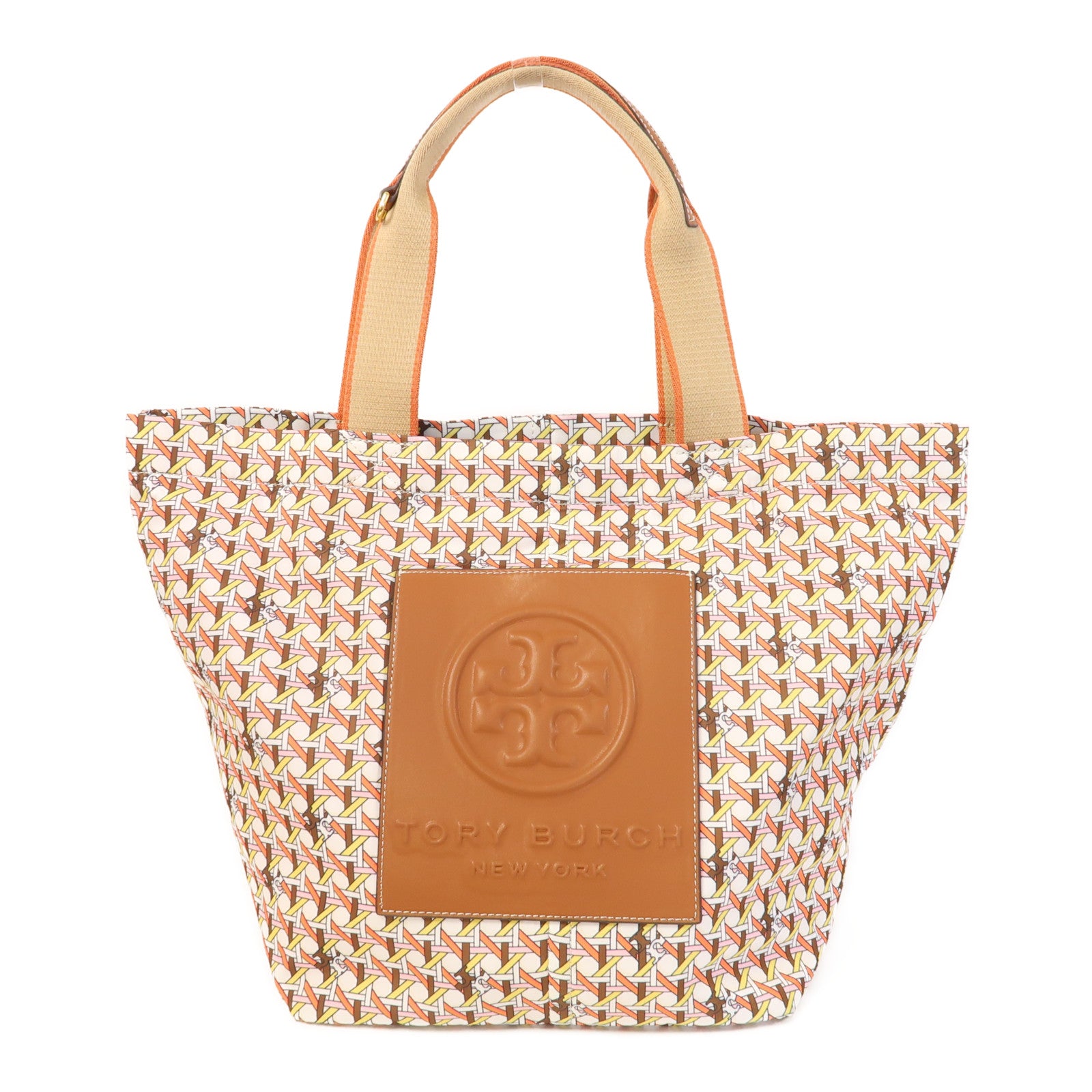 Tory Burch 尼龍Tote Bag金扣手挽袋橙色