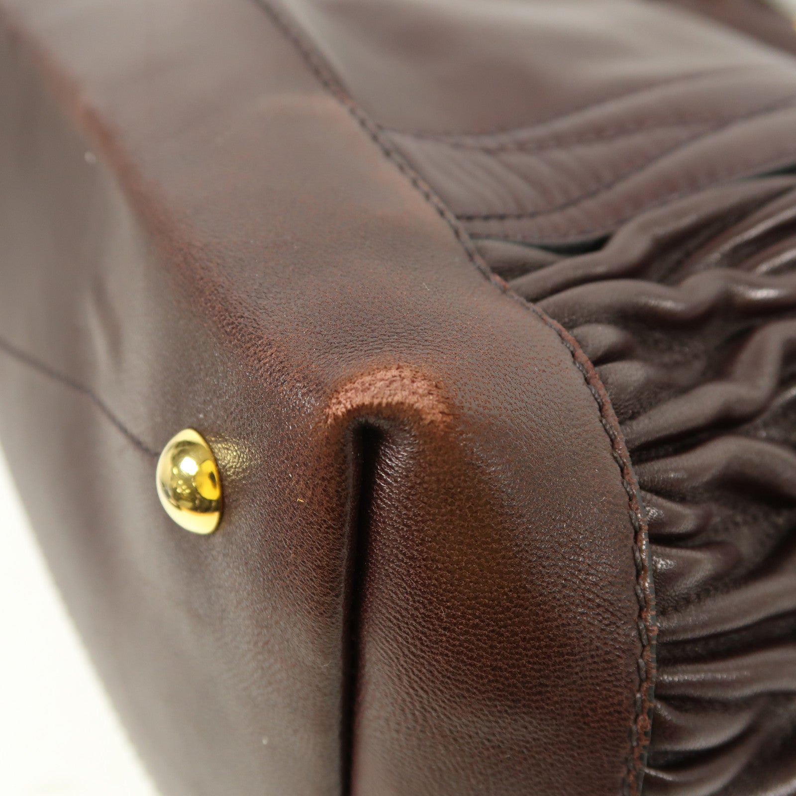 Miu Miu 羊皮皮革2 Way Shoulder金扣手挽肩背兩用袋