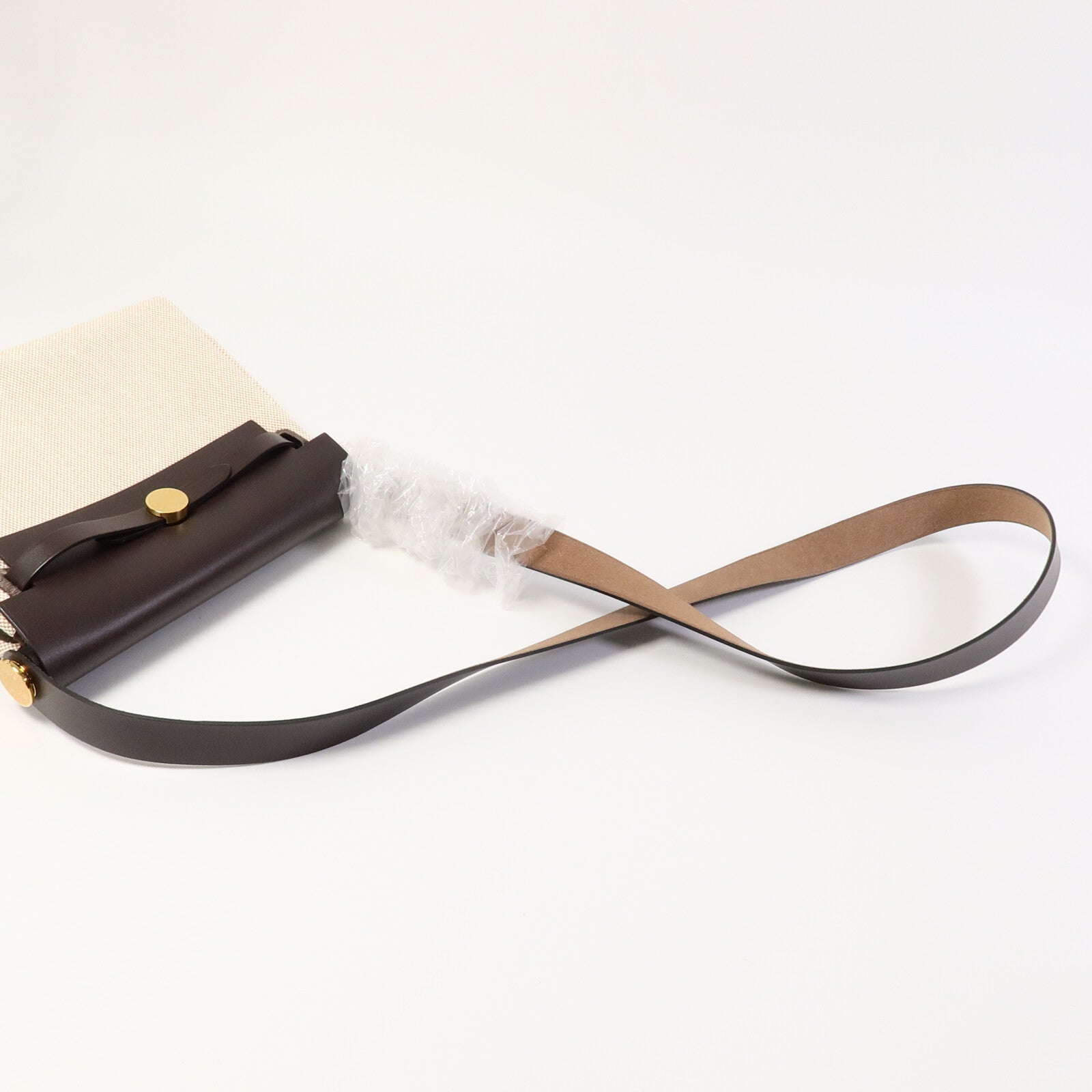 HERMES Toile H帆布Mini Herbag肩背袋Ebene