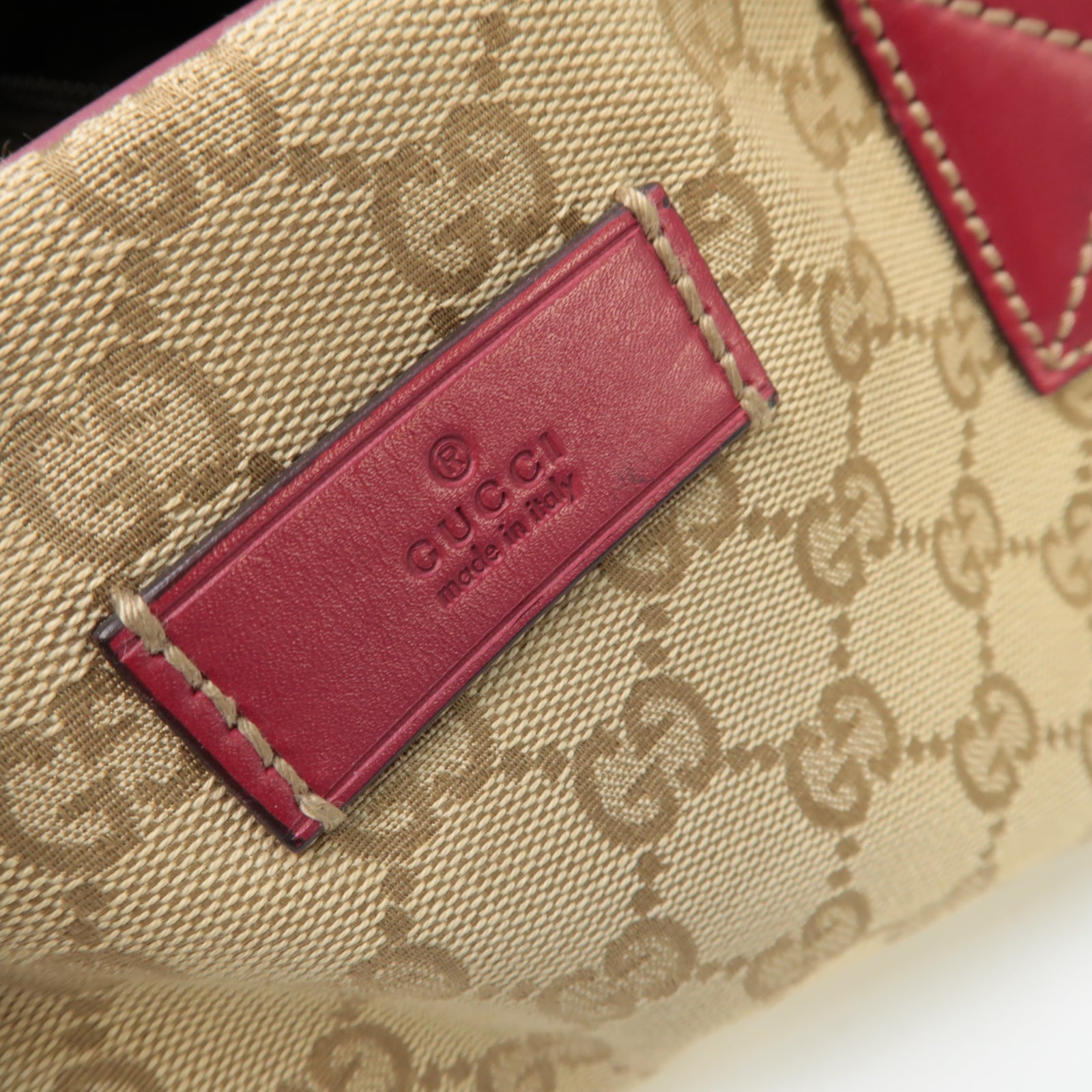 GUCCI 【激減優惠】帆布Shoulder Bag肩背袋棕色/紅色