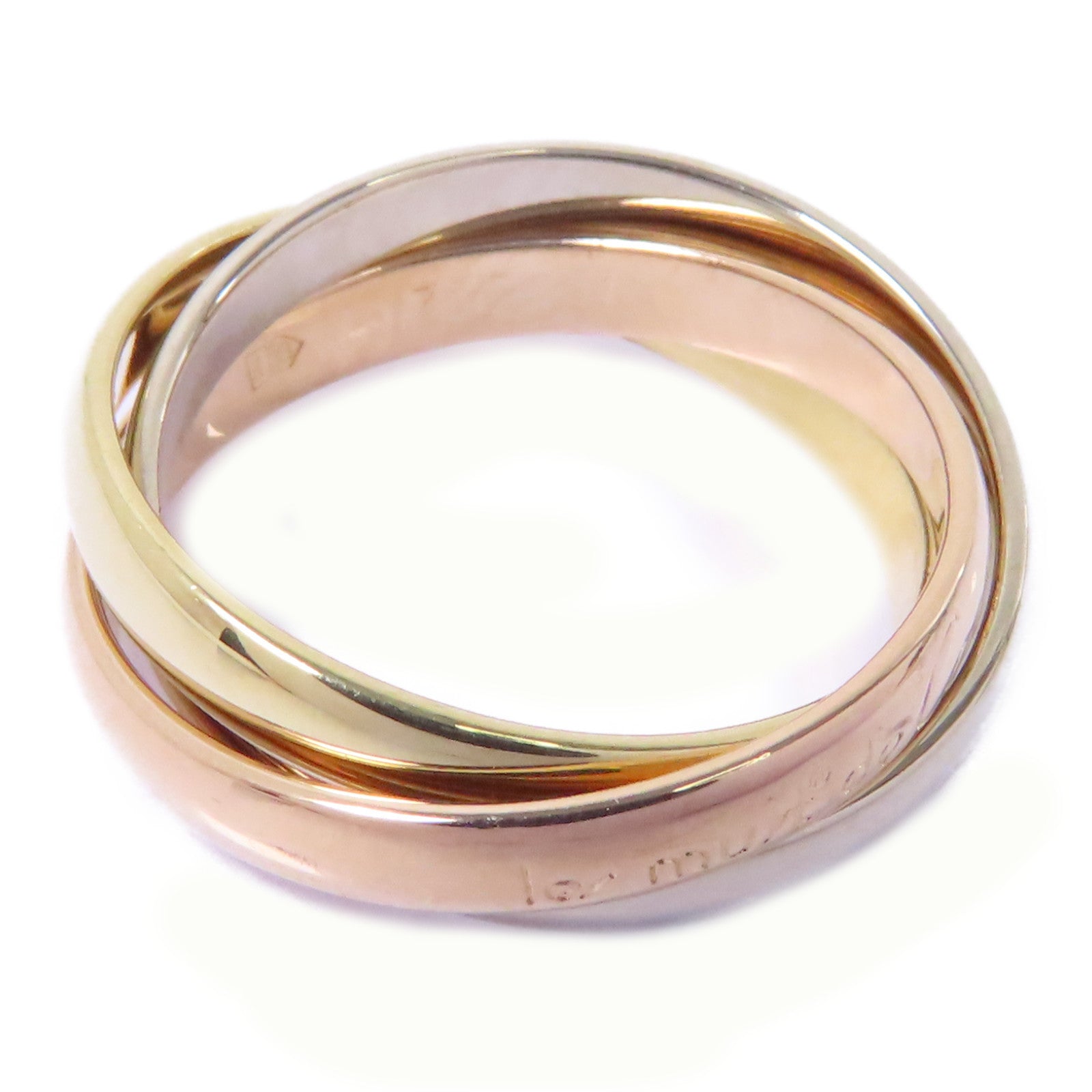 CARTIER 18K黃金/白金/玫瑰金Les Must De Trinity戒指Cartier#51/US#5.75