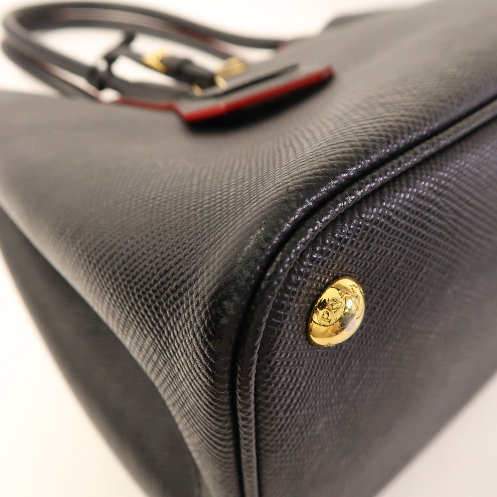 PRADA Saffiano皮革Galleria金扣手挽肩背兩用袋