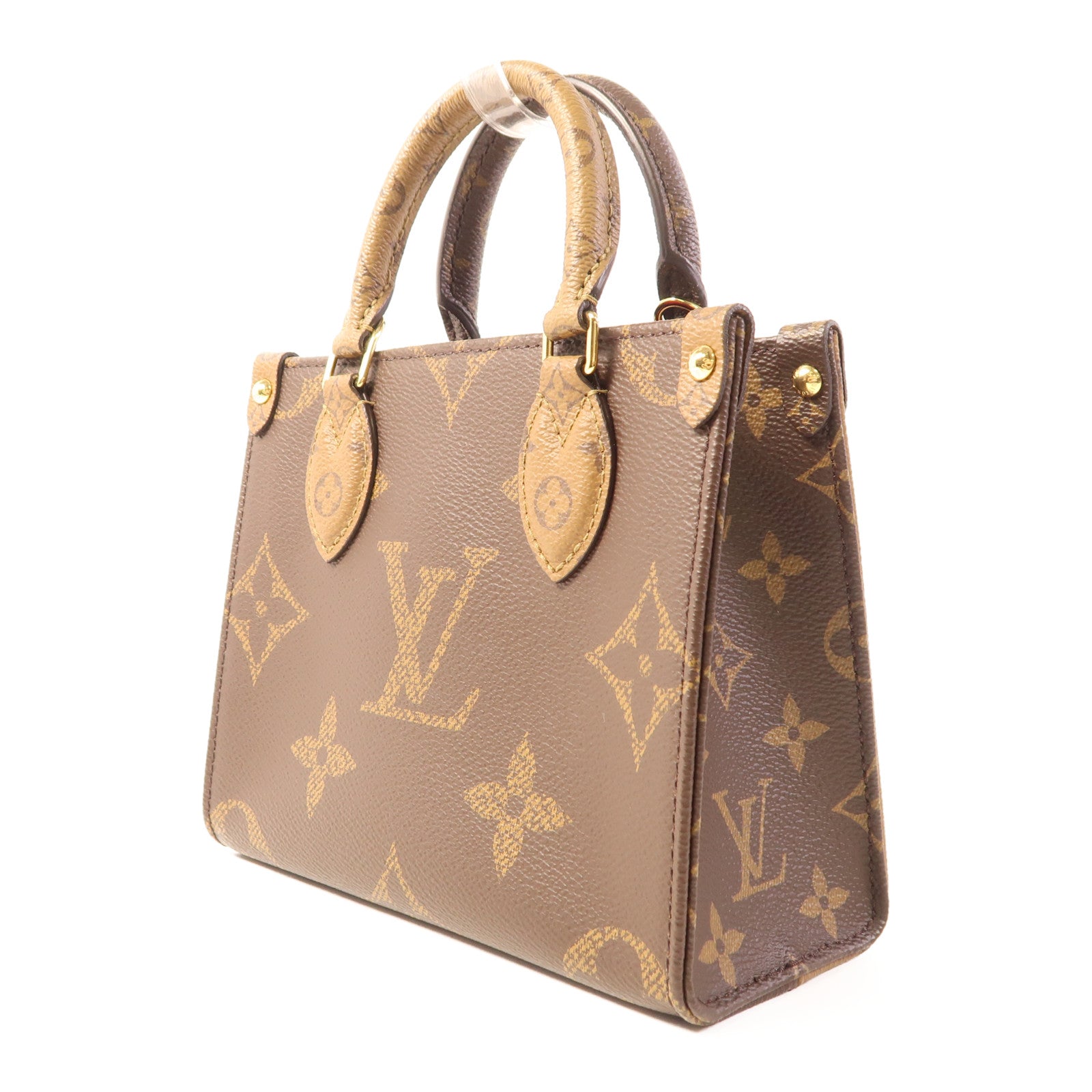 LOUIS VUITTON Monogram On The Go BB金扣手挽肩背兩用袋