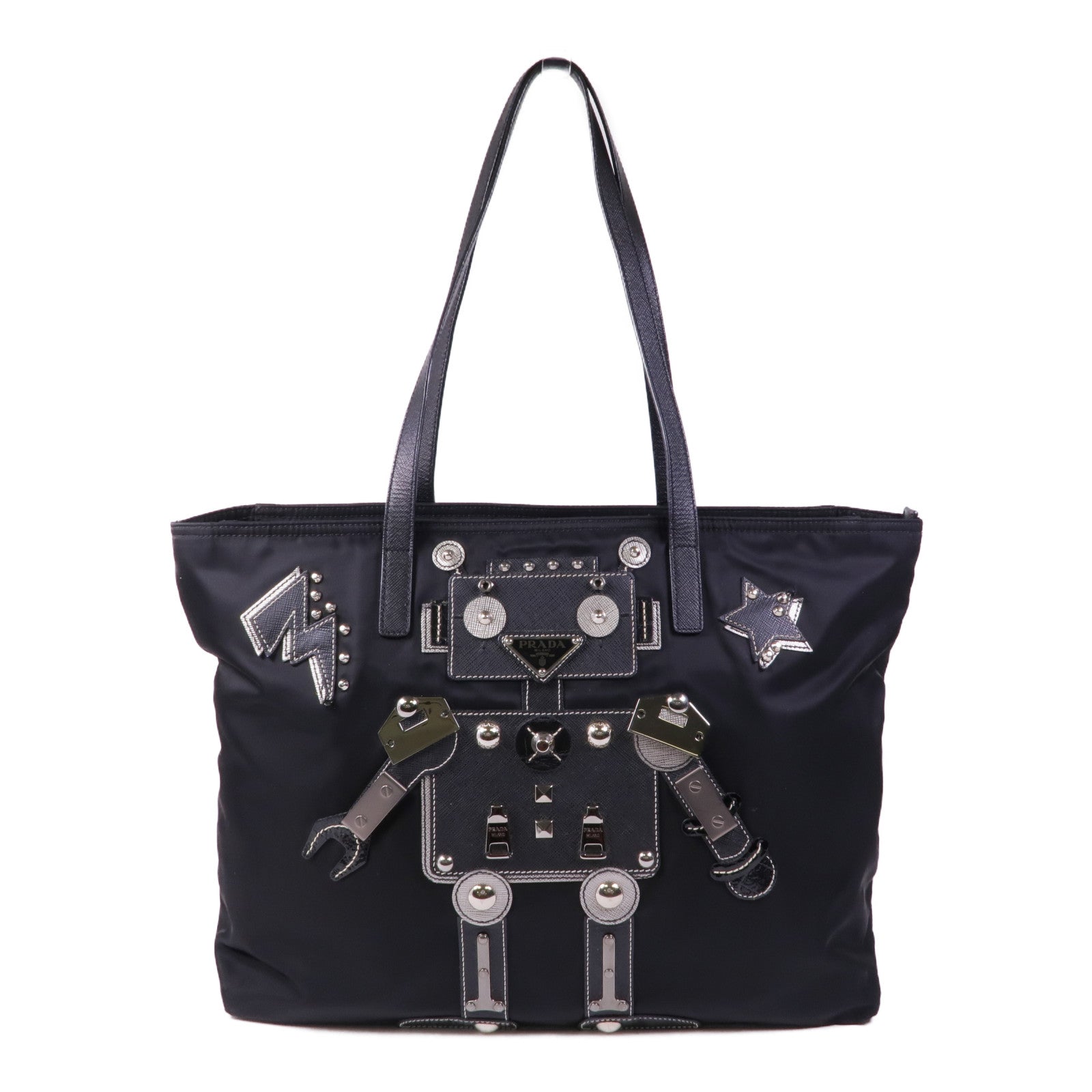 PRADA 尼龍Shoulder Tote銀扣肩背袋/手挽袋