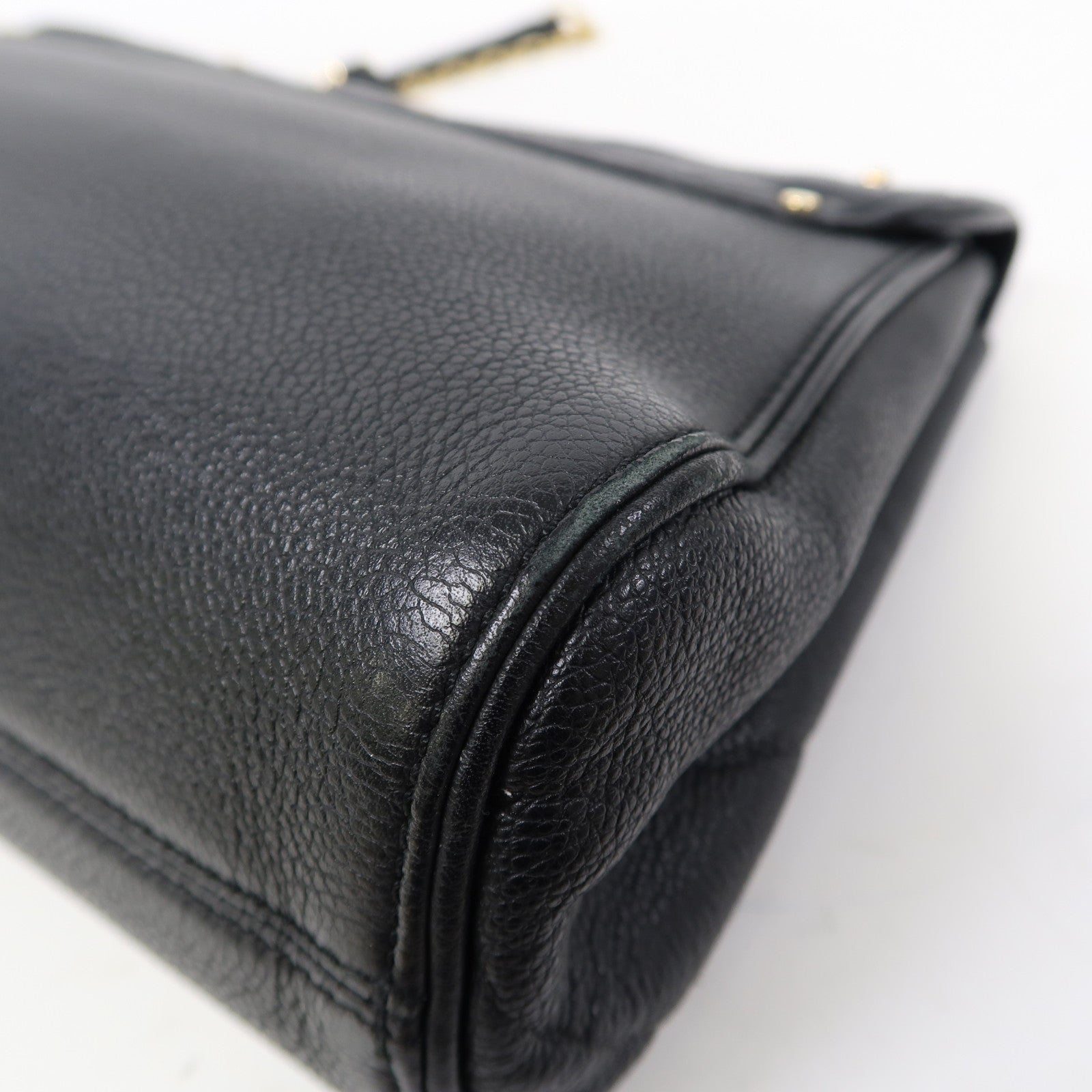 LOUIS VUITTON Monogram Empreinte Saint Germain MM金扣鏈帶肩背袋黑色