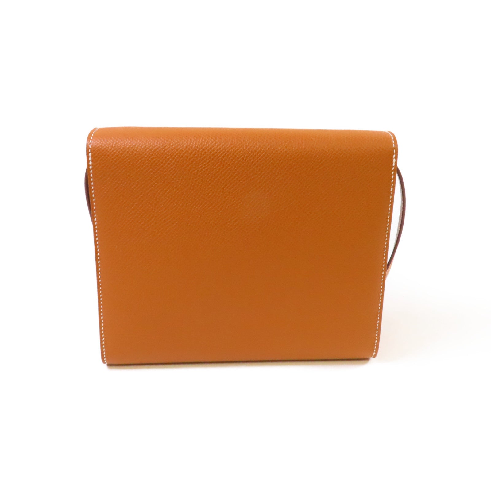 HERMES Epsom皮革Clic 16 Shoulder Bag銀扣肩背袋Gold金棕色