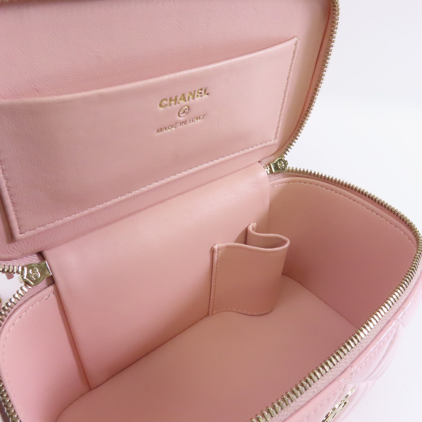 CHANEL 【激減優惠】菱格牛皮皮革Vaniy Case金扣手挽肩背兩用袋粉紅色