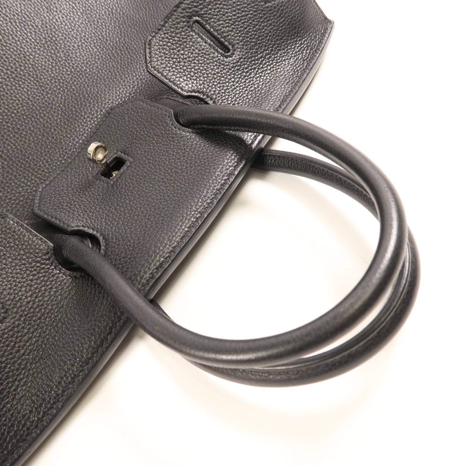 HERMES Togo皮革Birkin 35銀扣手挽袋Noir
