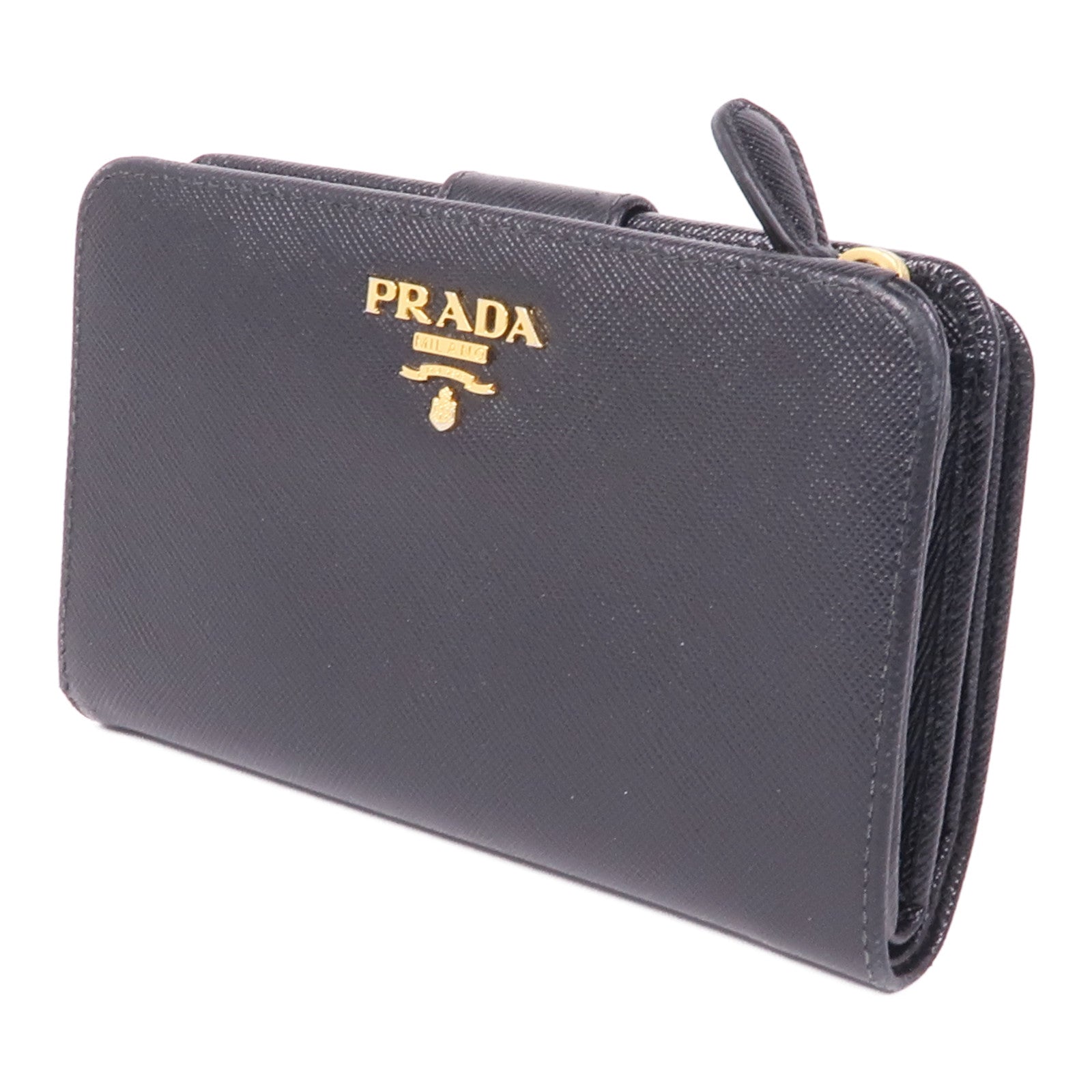 PRADA Saffiano皮革Wallet金扣錢包