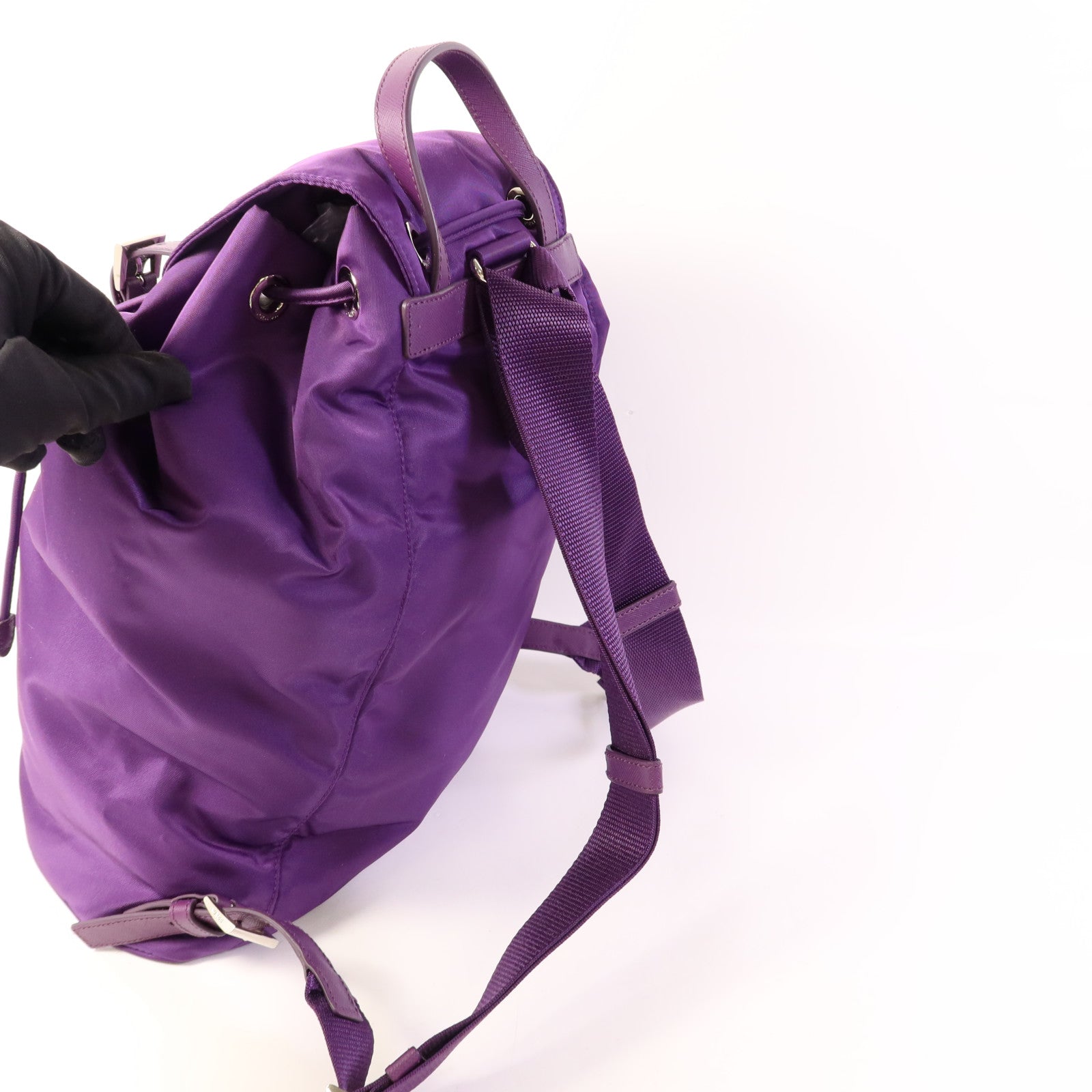PRADA 尼龍Backpack銀扣背包