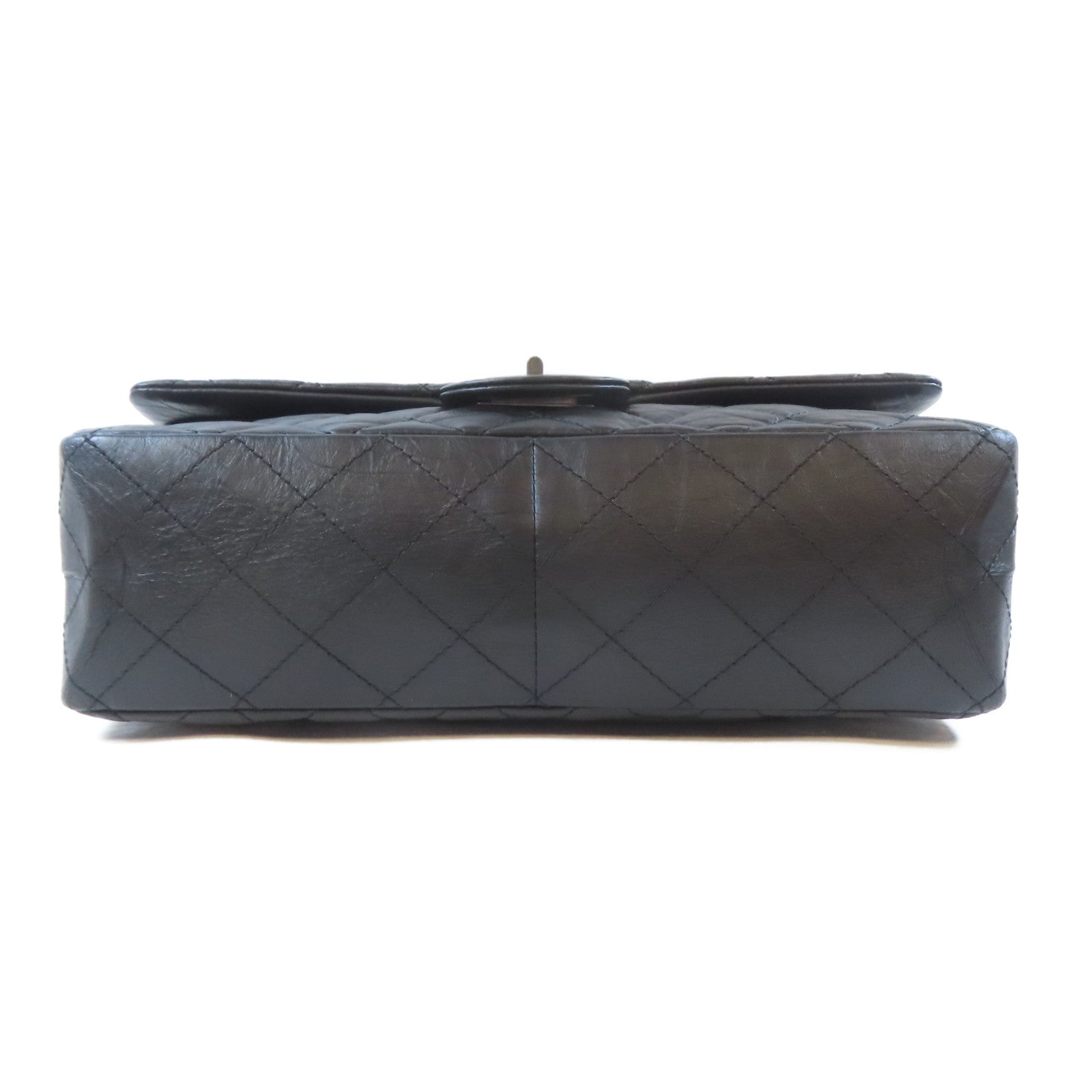 CHANEL 菱格牛皮皮革2.55 Shoulder Bag鏈帶肩背袋黑色