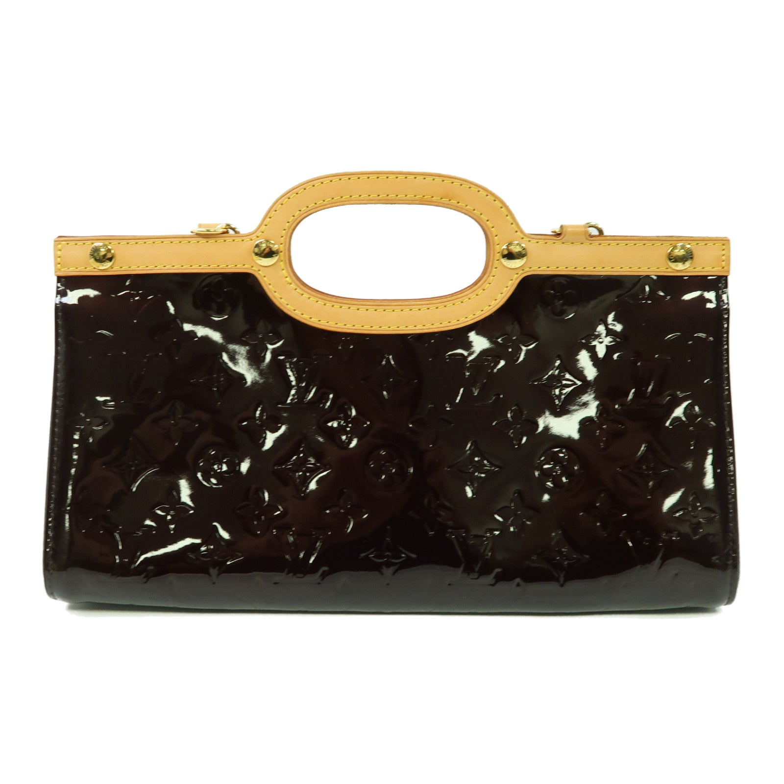 LOUIS VUITTON Monogram Vernis Roxbury Drive金扣手挽肩背兩用袋酒紅色