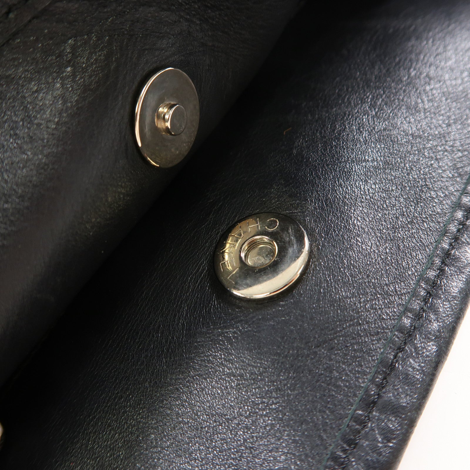 CHANEL 羊皮皮革Chain Shoulder Tote銀扣肩背袋/手挽袋黑色