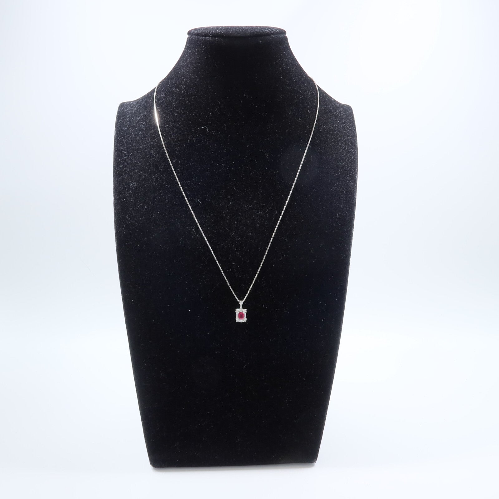 JEWELRY 18K白金Ruby Diamond Necklace紅寶石/鑽石項鍊