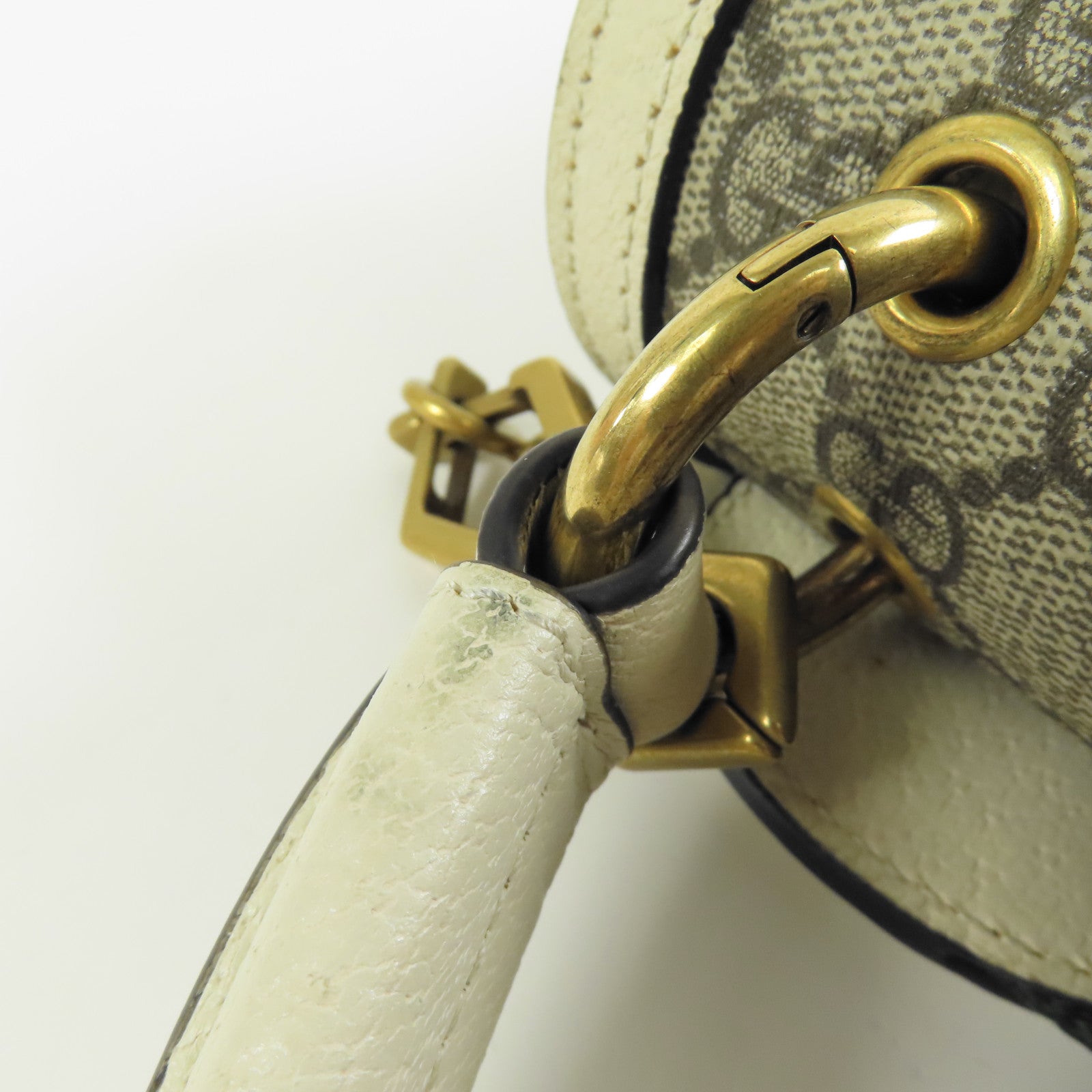 GUCCI 塗層帆布/皮革Queen Margaret金扣手挽肩背兩用袋