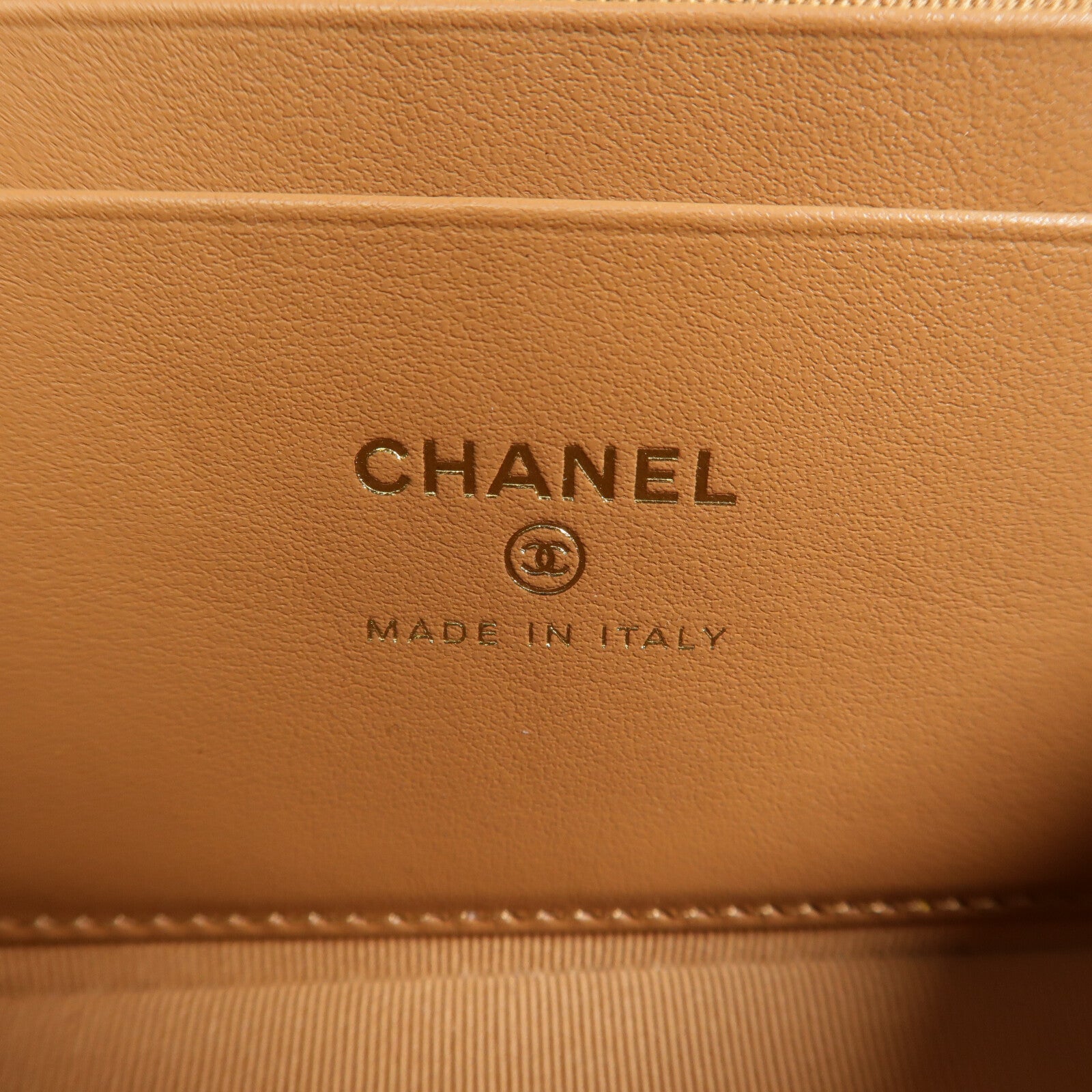 CHANEL 牛皮皮革LP Vanity Case鏈帶手挽肩背兩用袋