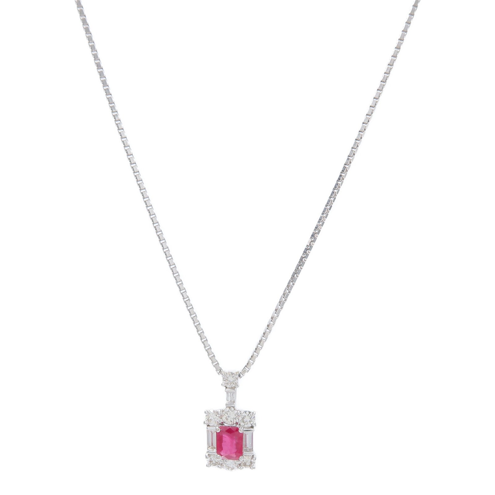 JEWELRY 18K白金Ruby Diamond Necklace紅寶石/鑽石項鍊