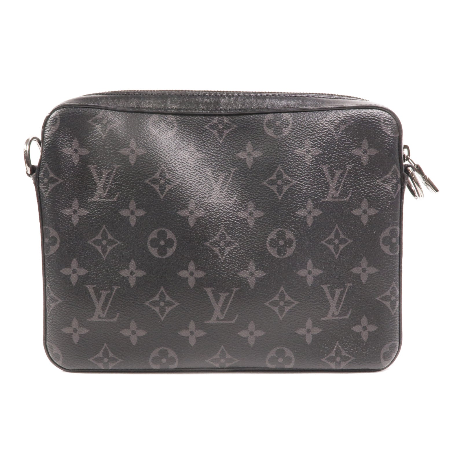 LOUIS VUITTON Monogram Eclipse Reverse Trio Messenger銀扣肩背袋