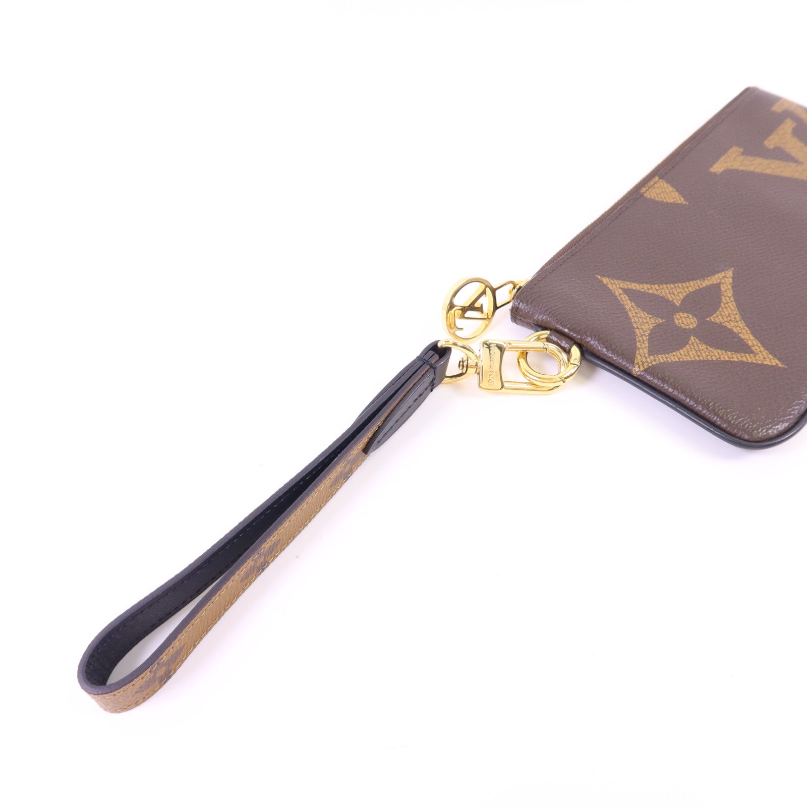 LOUIS VUITTON Monogram Reverse Pochette Trio金扣手拿包