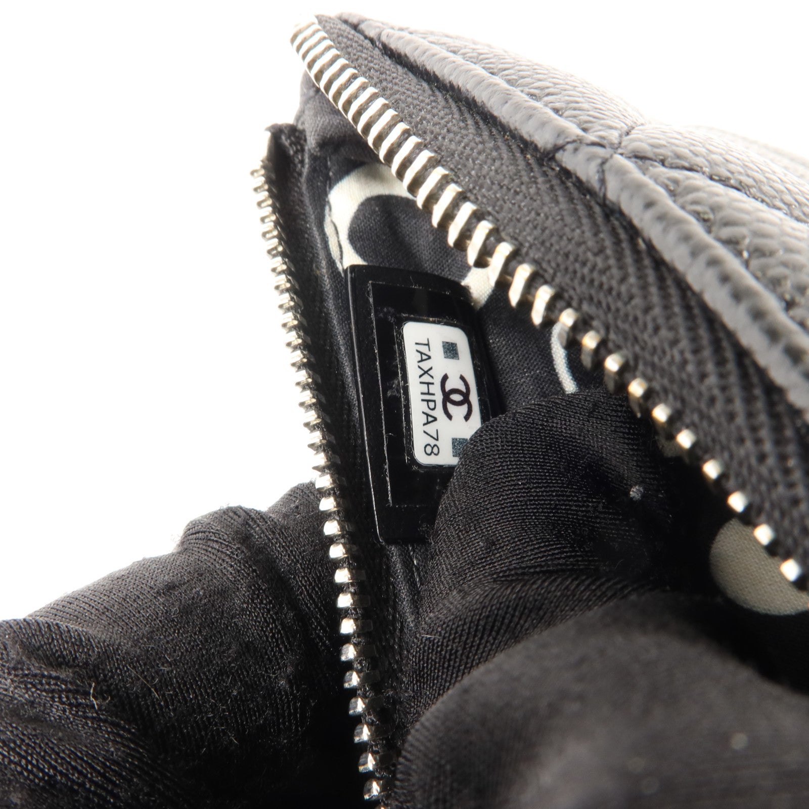 CHANEL 牛皮皮革Mini O Case Zip Pouch銀扣小袋